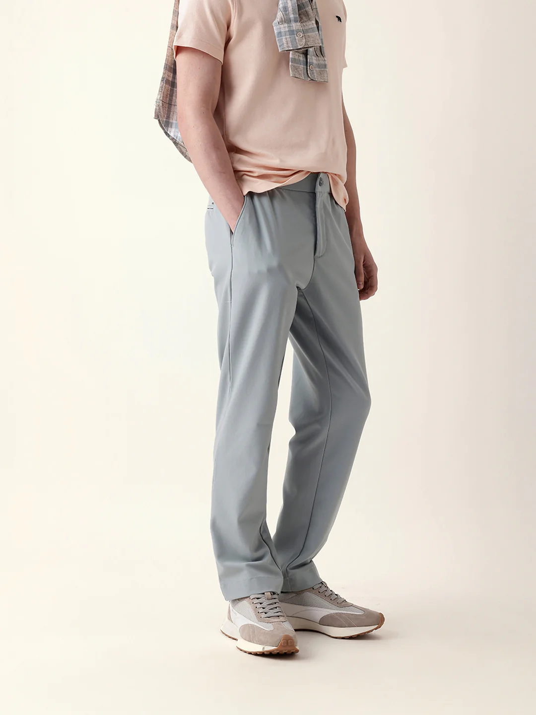 Men Solid Formal Trouser - Image 4
