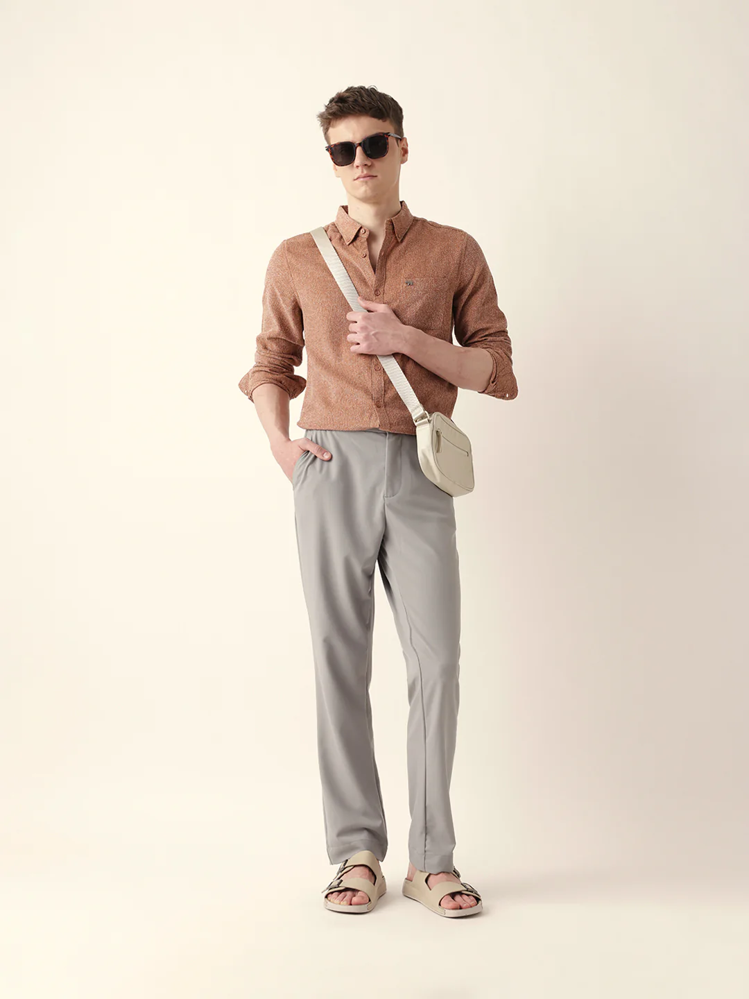 Men Solid Formal Trouser - Image 2