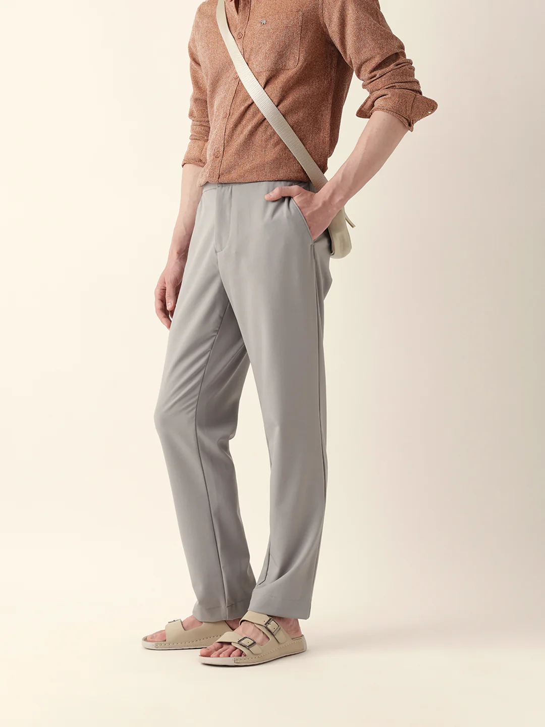 Men Solid Formal Trouser - Image 3