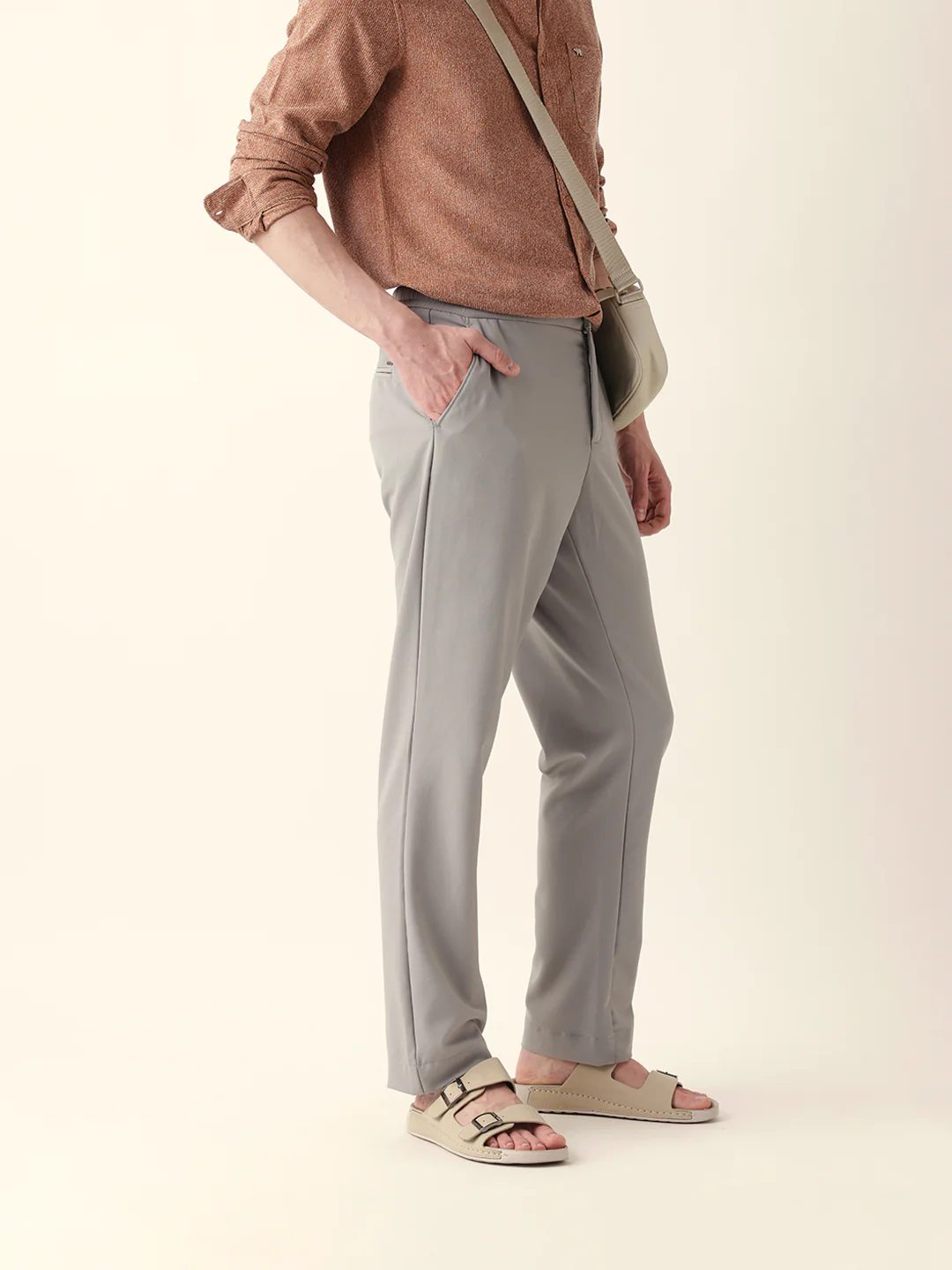 Men Solid Formal Trouser - Image 4