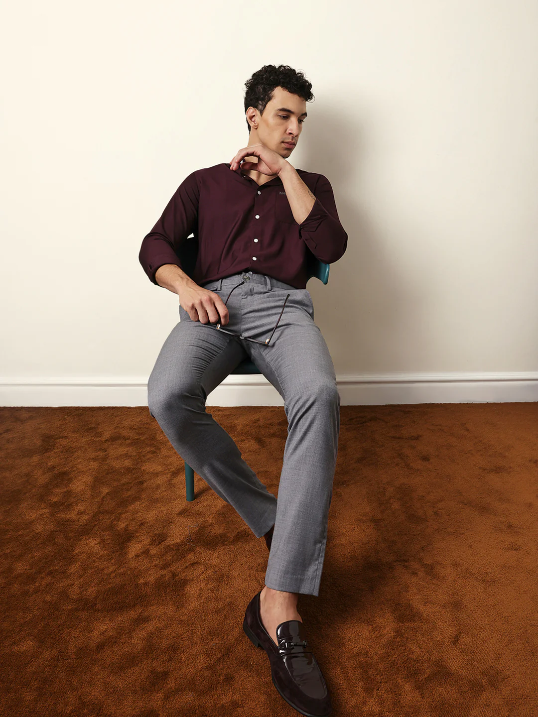 Men Solid Formal Trouser - Image 7