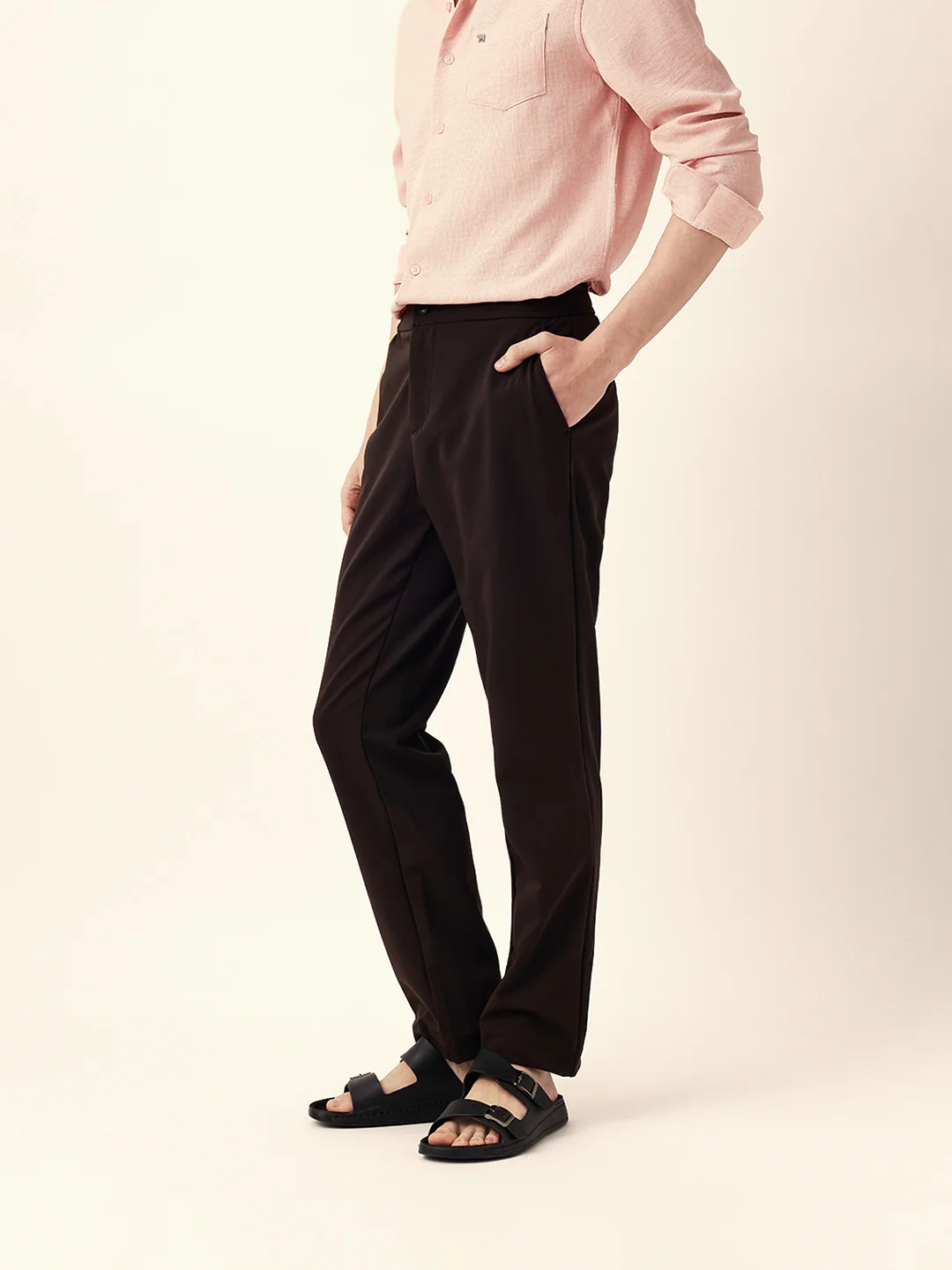 Men Solid Formal Trouser - Image 3