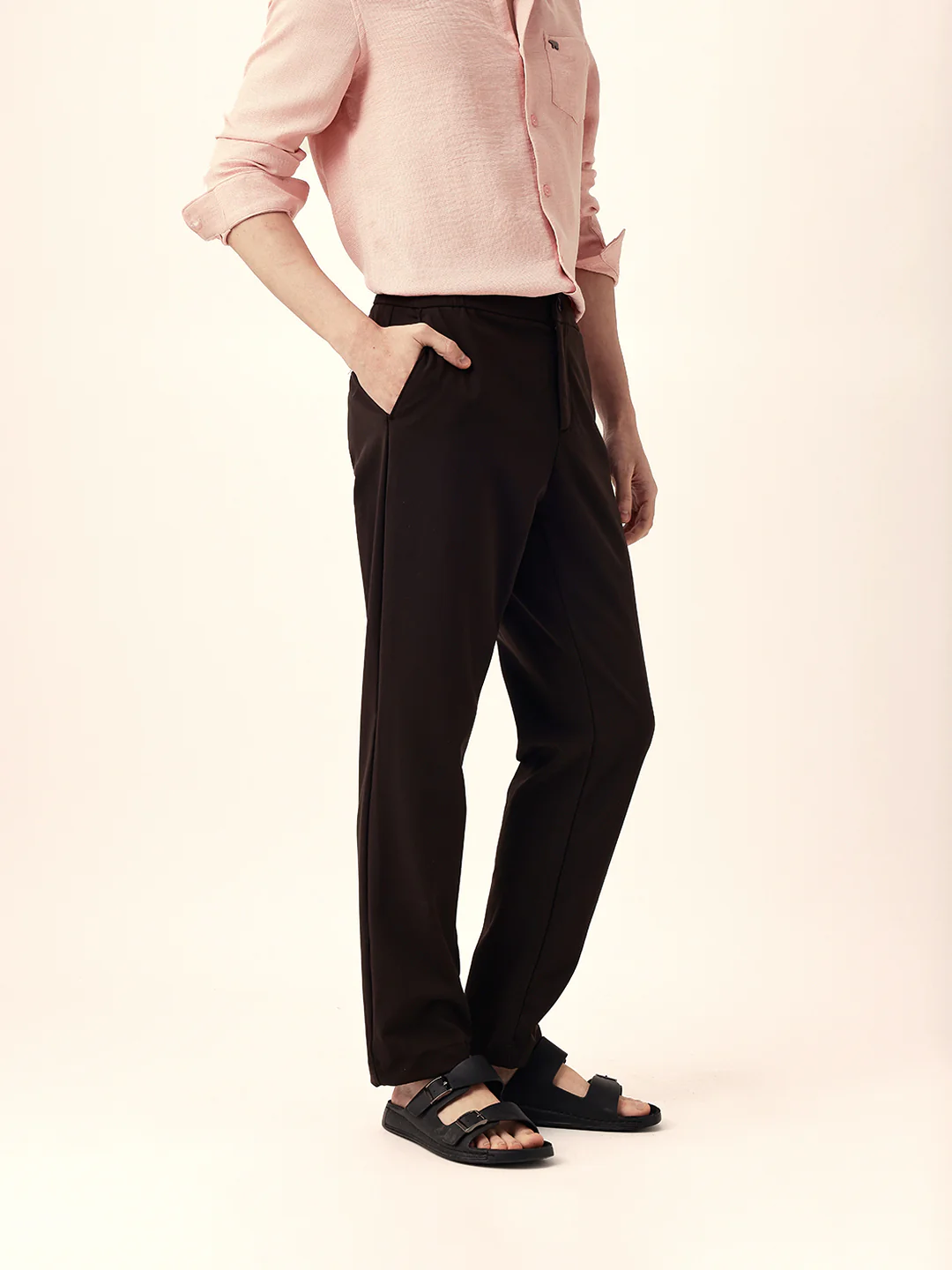 Men Solid Formal Trouser - Image 4