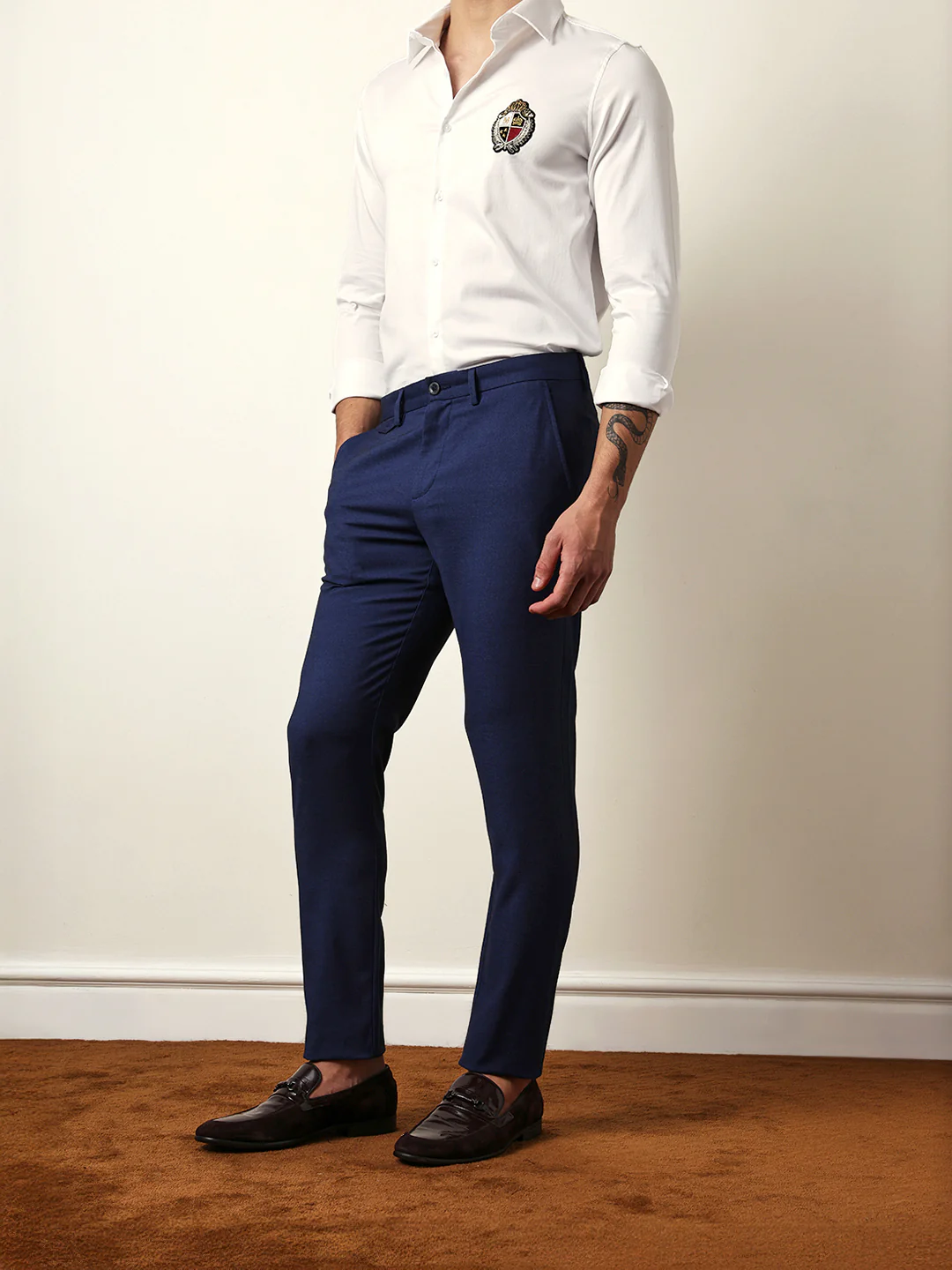 Men Solid Formal Trouser - Image 3
