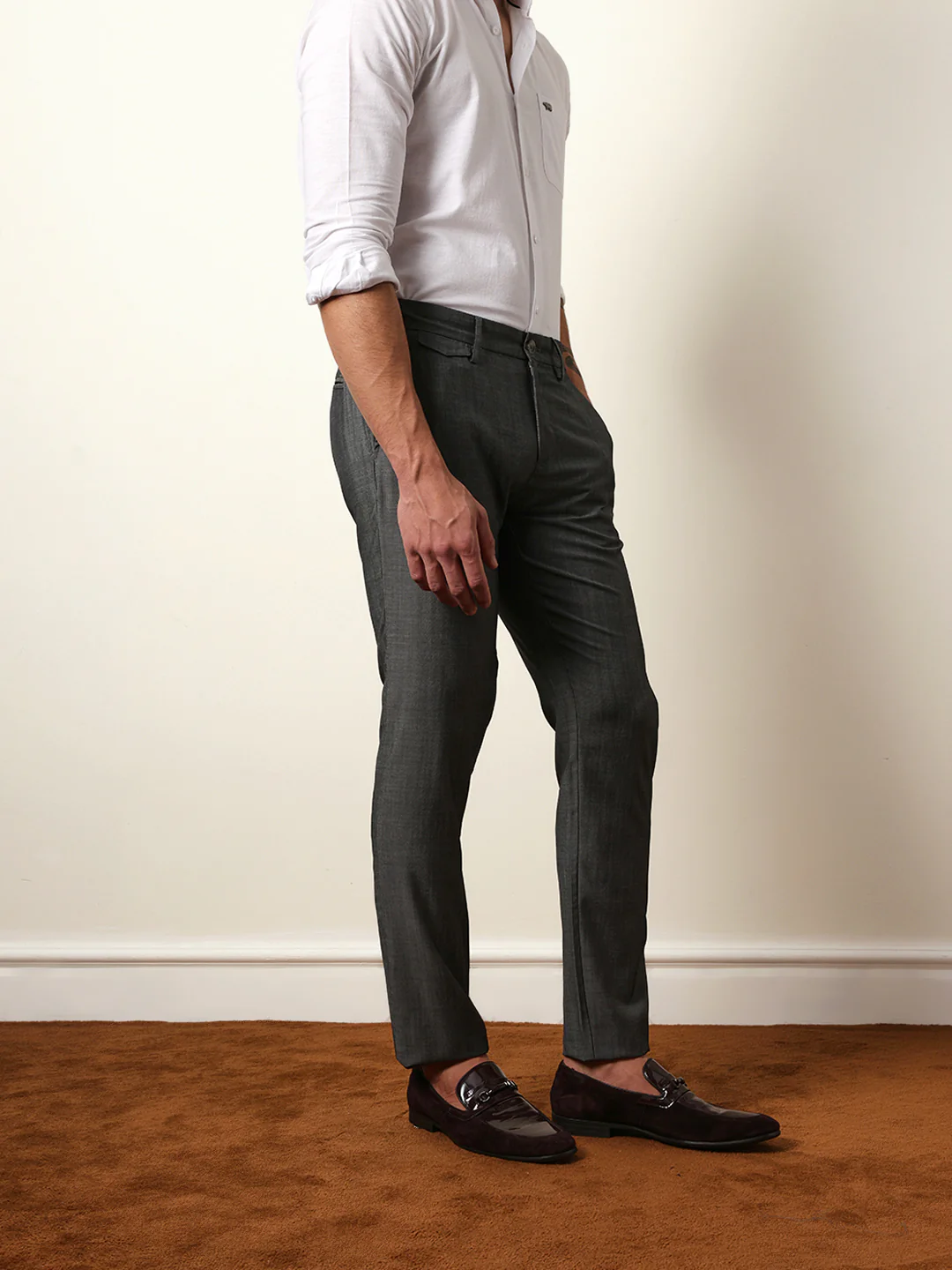 Men Solid Formal Trouser - Image 5