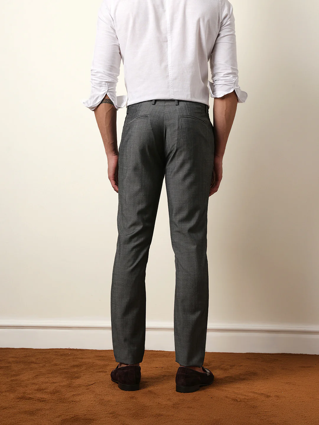 Men Solid Formal Trouser - Image 7