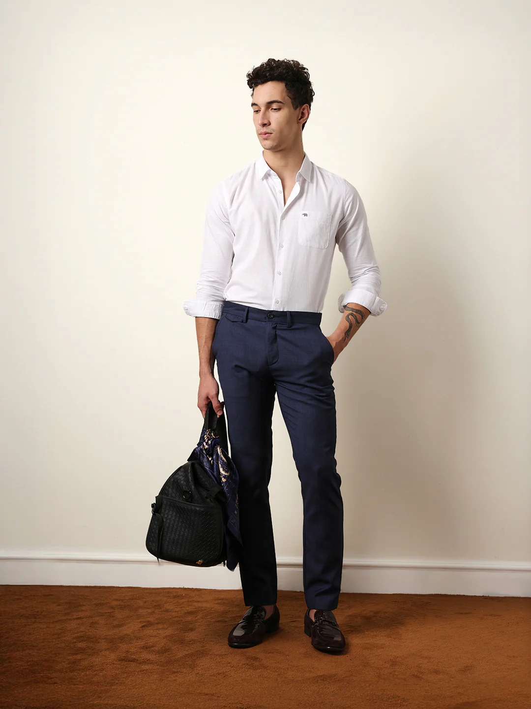 Men Solid Formal Trouser - Image 2