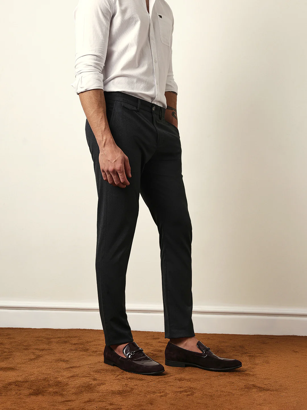 Men Solid Formal Trouser - Image 4