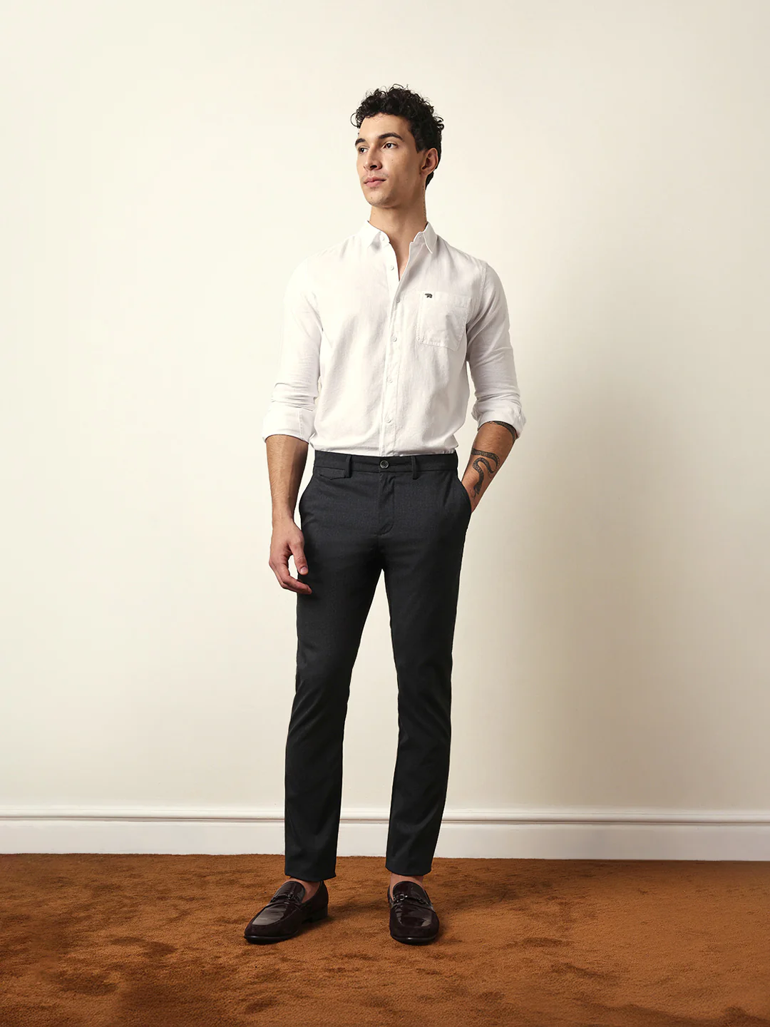 Men Solid Formal Trouser - Image 7
