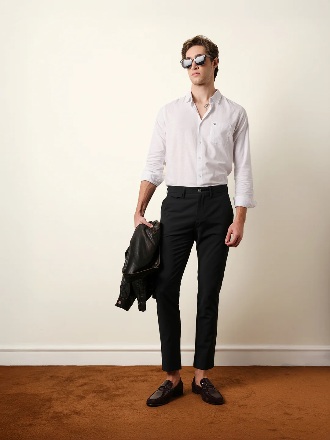 Men Solid Formal Trouser - Image 2