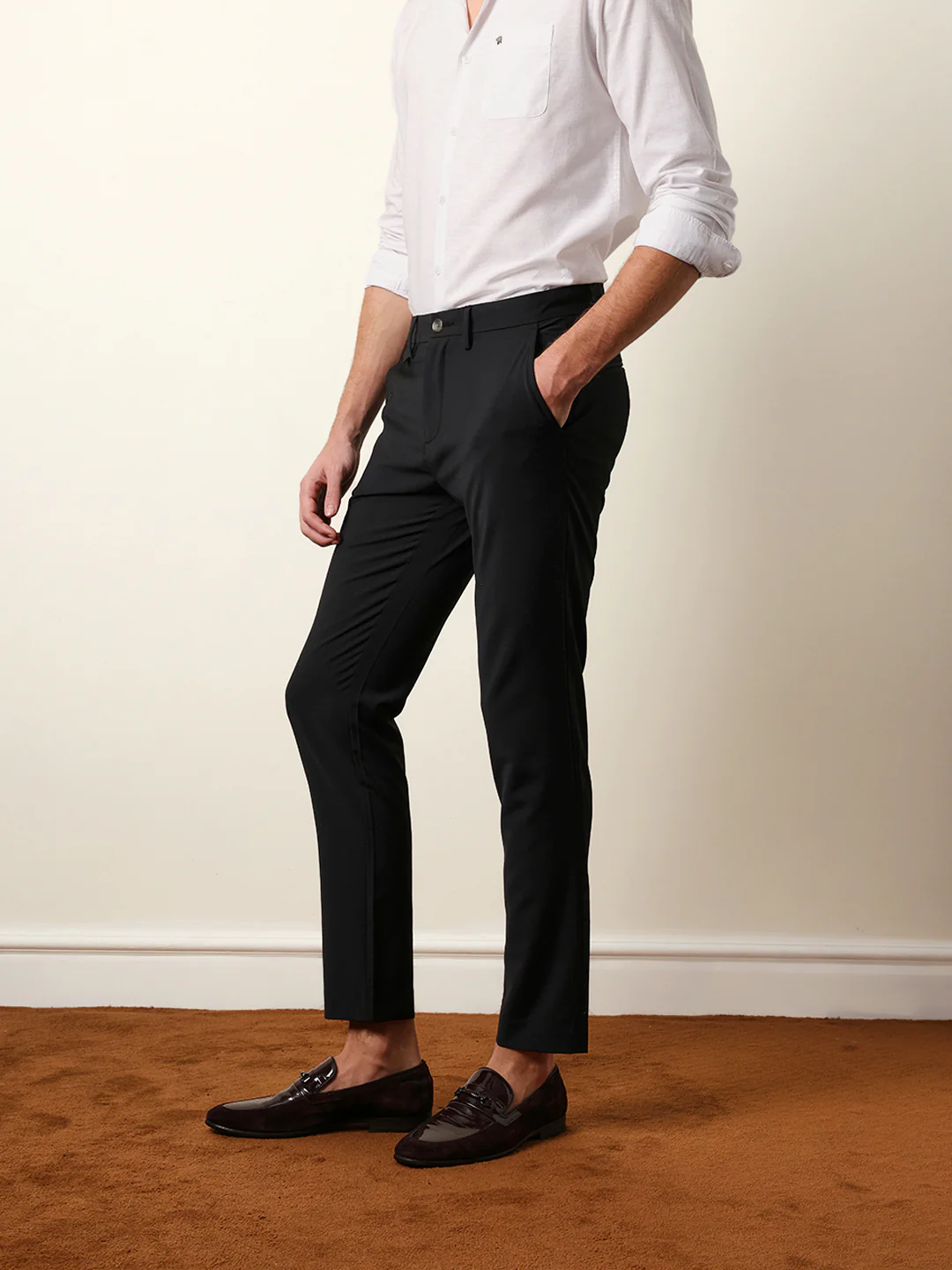 Men Solid Formal Trouser - Image 4