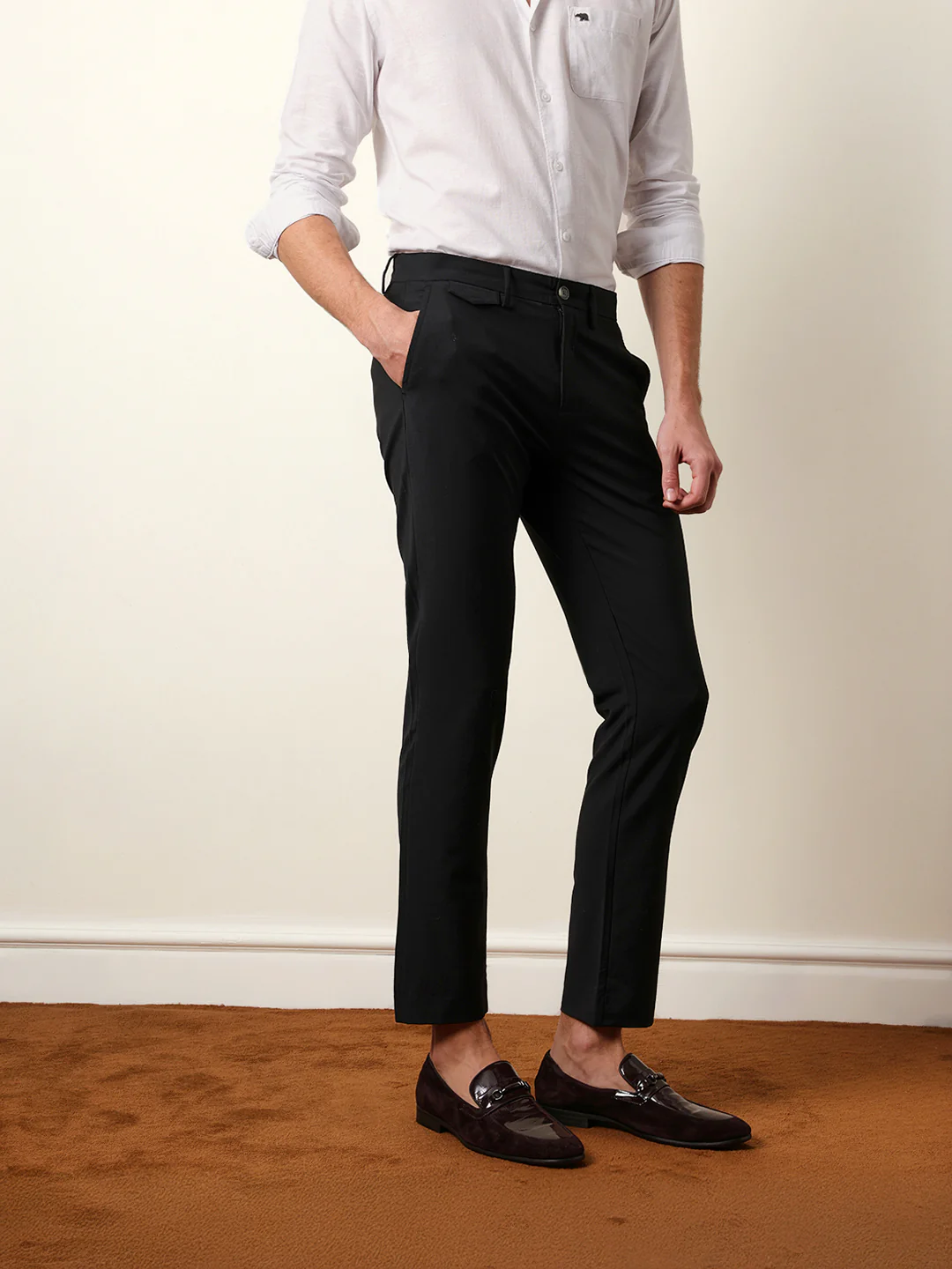 Men Solid Formal Trouser - Image 5