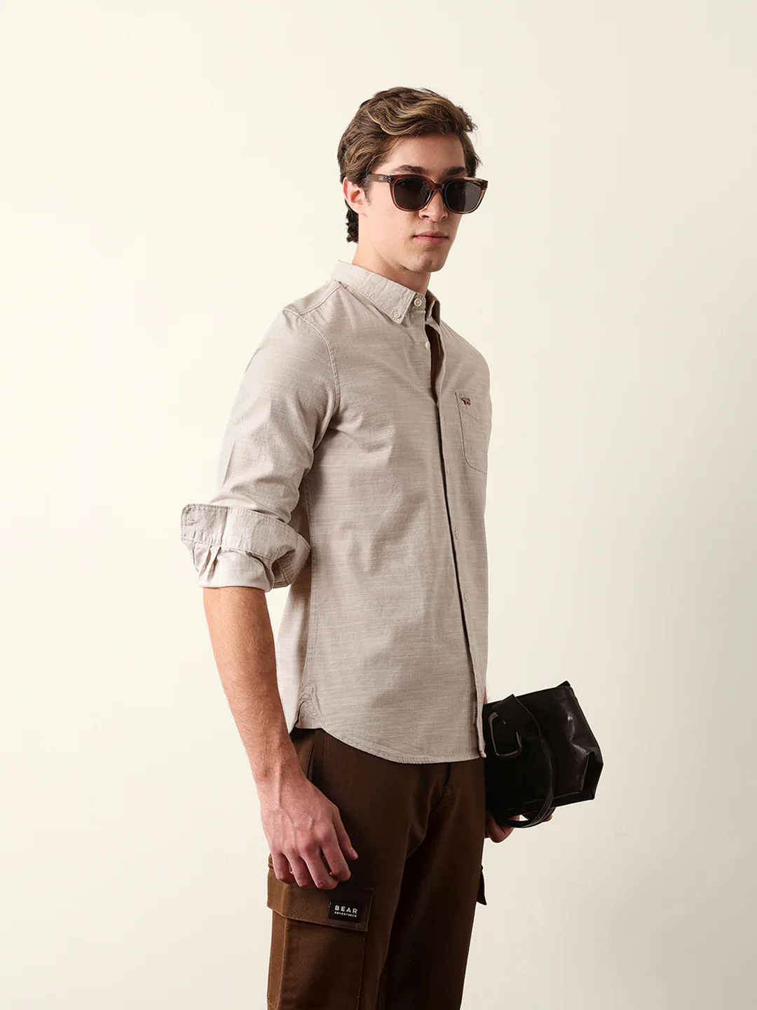 Men Solid Full Sleeve Casual Shirt - Image 4