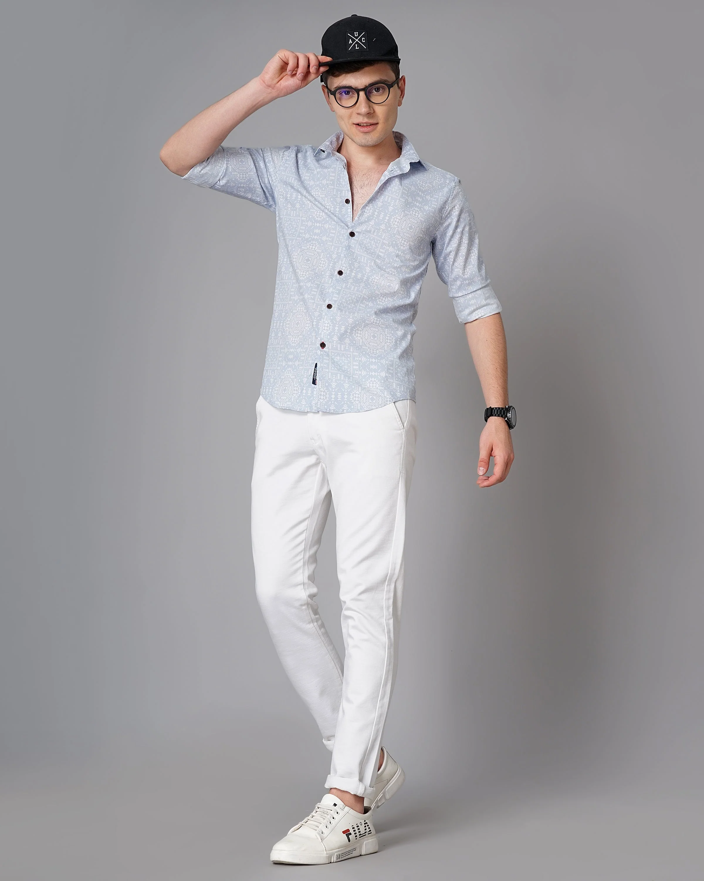Men Solid Stretch Orange Shirt - Image 6