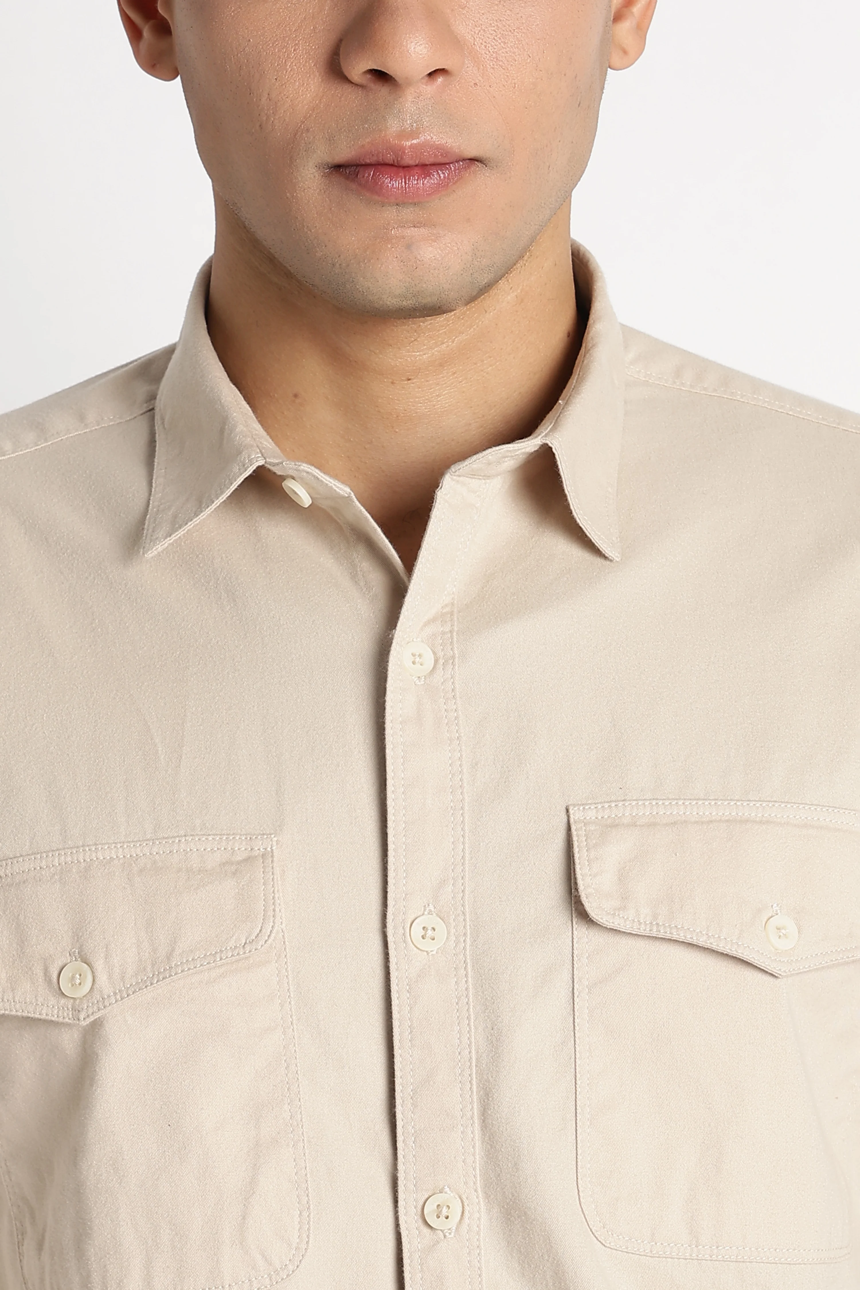 Men Solid Utility Casual Shirt - Image 3