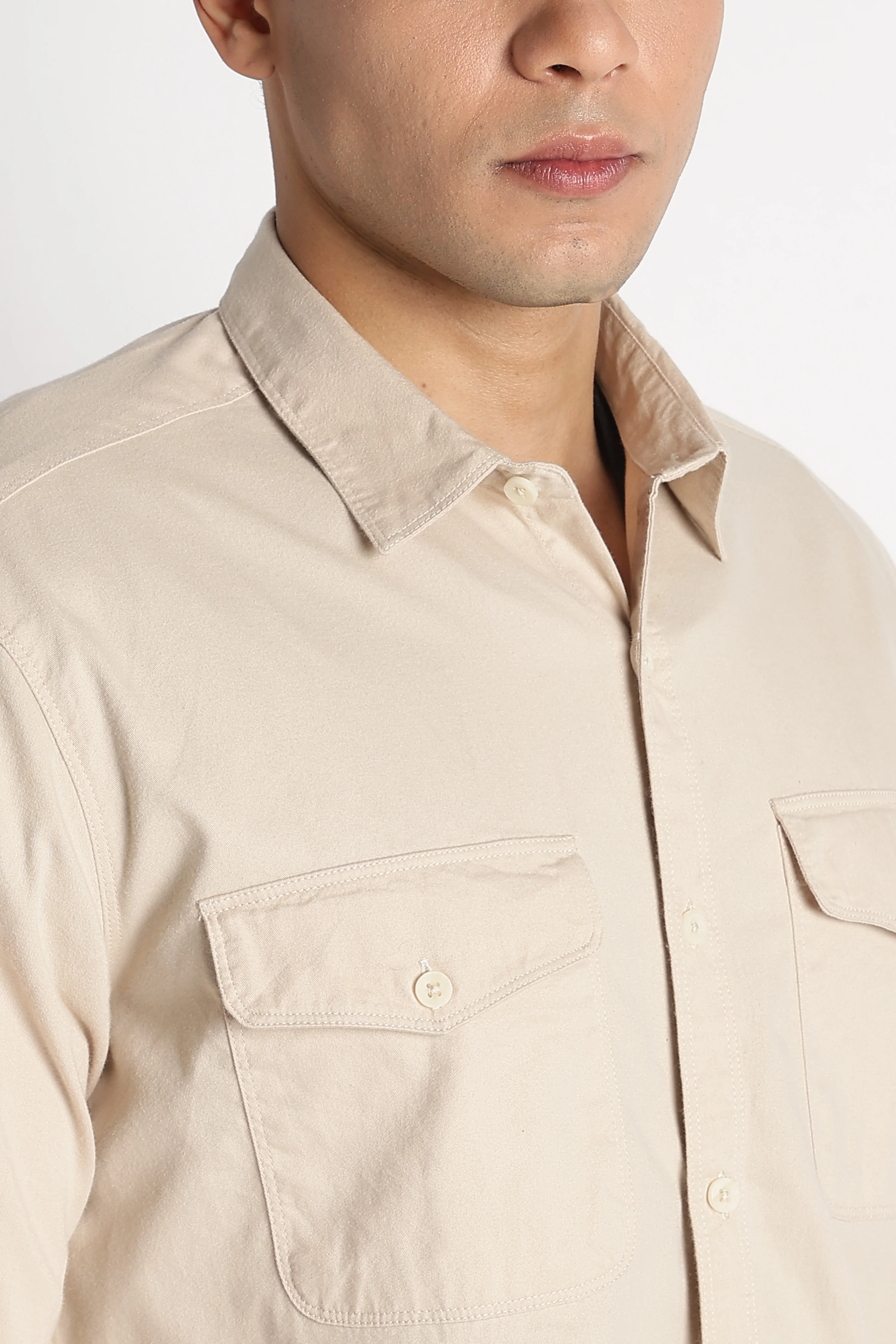 Men Solid Utility Casual Shirt - Image 4