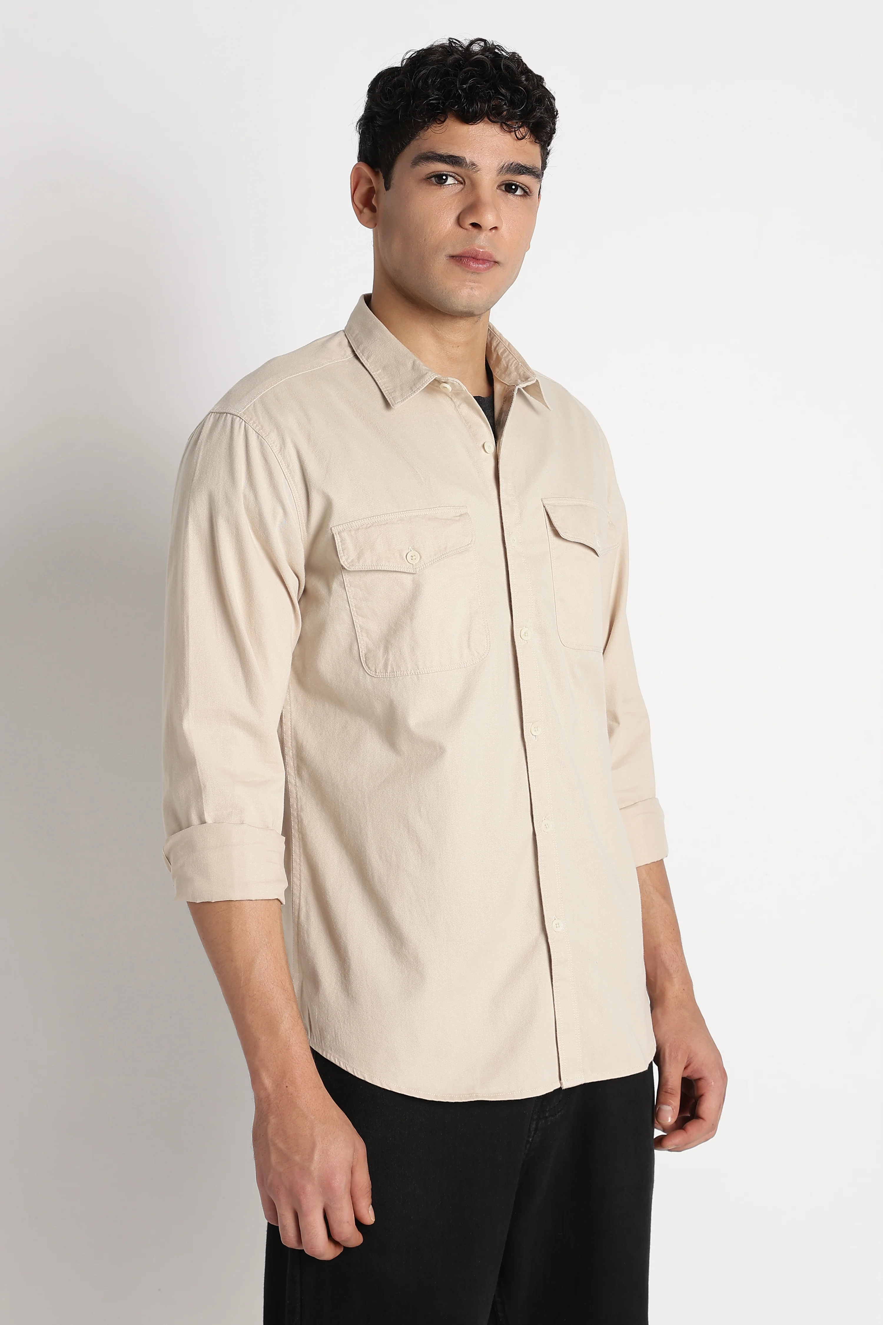 Men Solid Utility Casual Shirt - Image 7