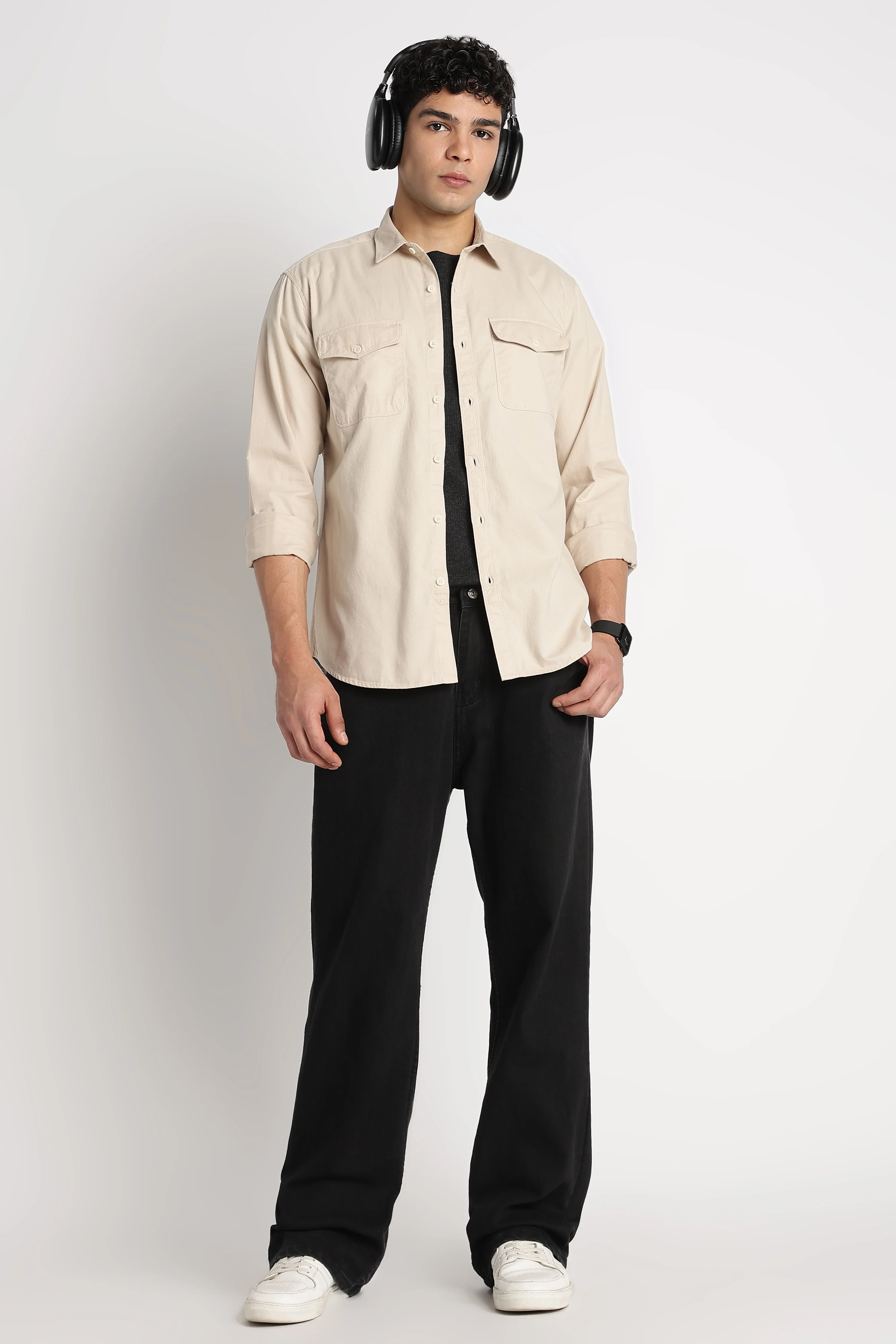 Men Solid Utility Casual Shirt - Image 8
