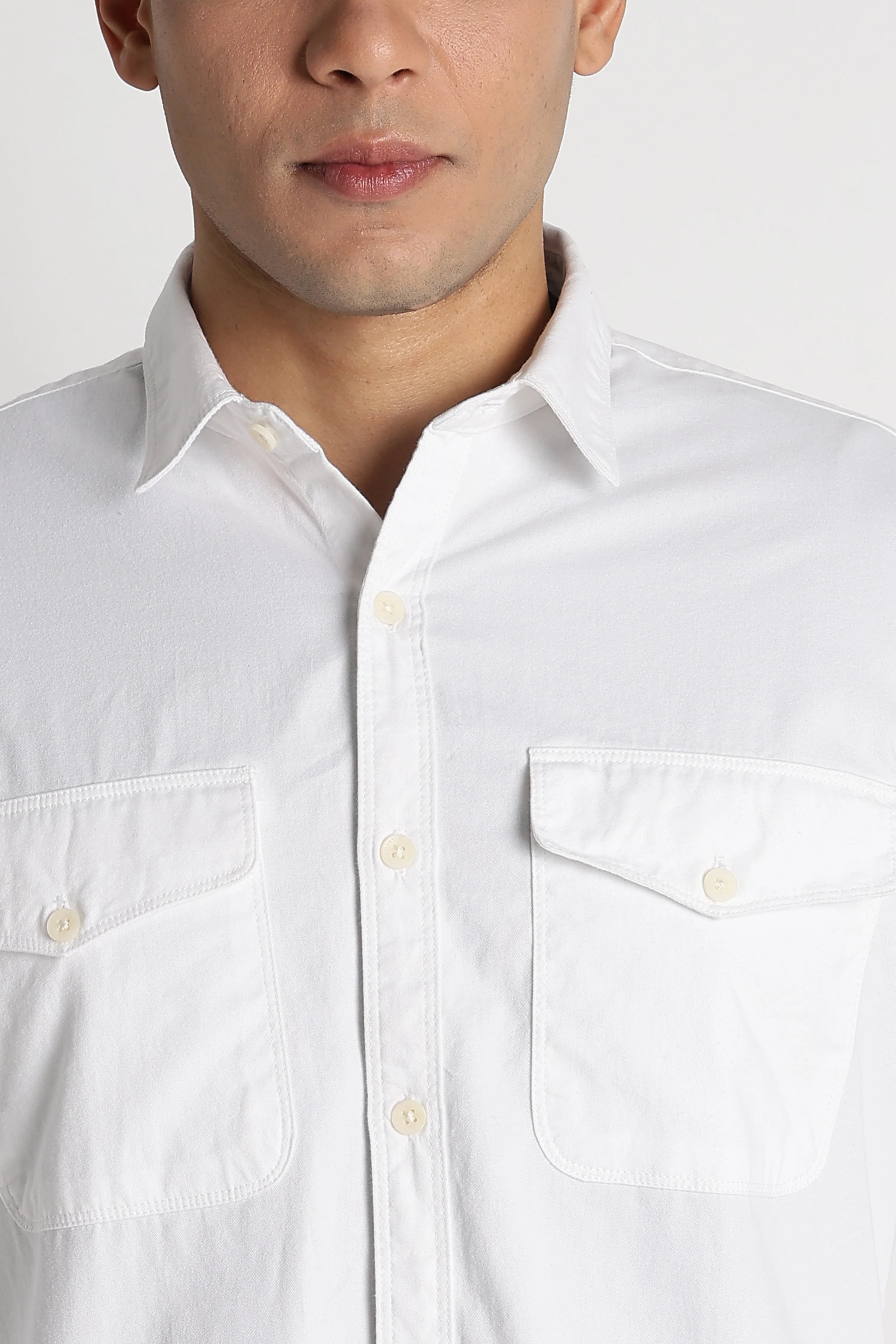 Men Solid Utility Casual Shirt - Image 3
