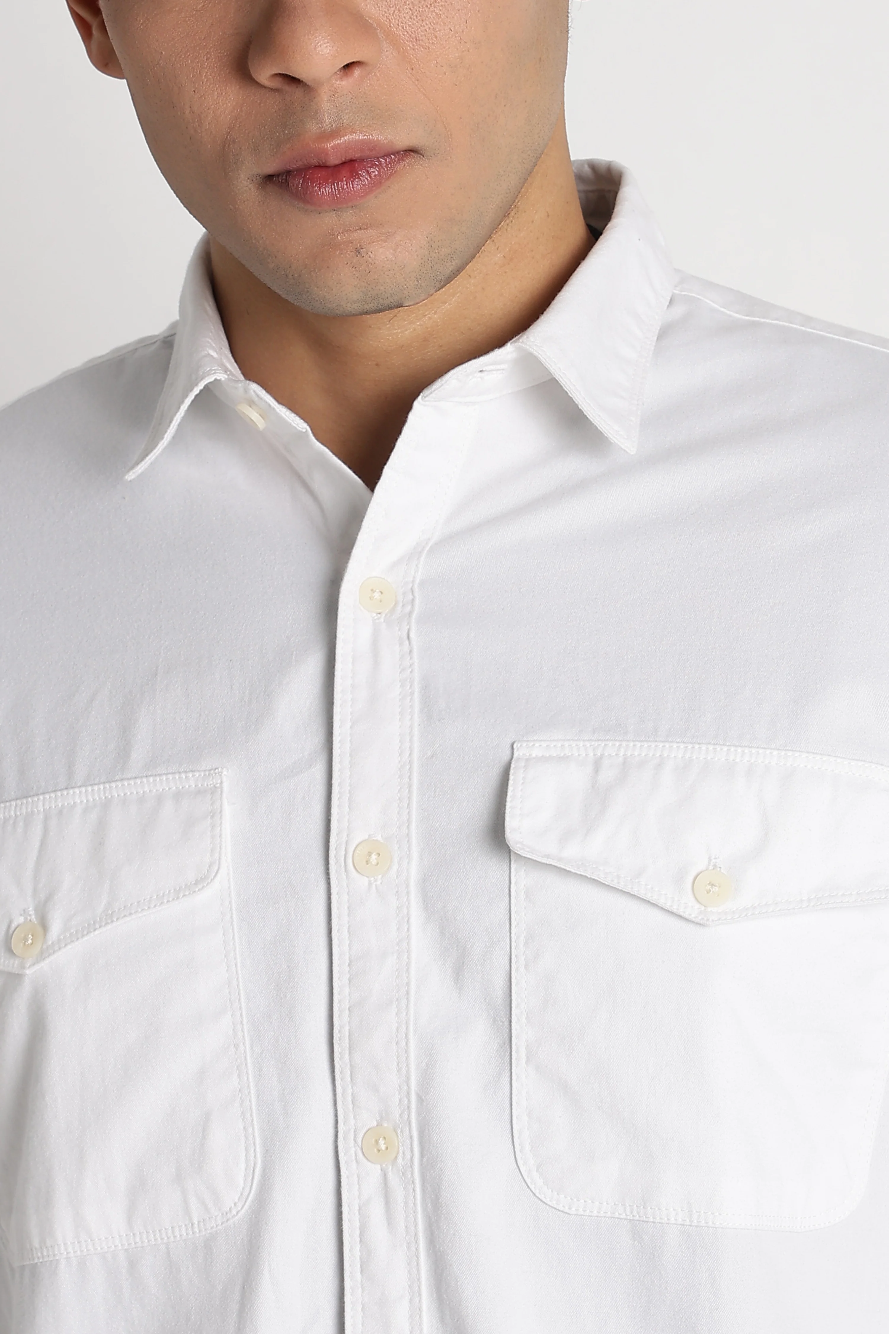 Men Solid Utility Casual Shirt - Image 4