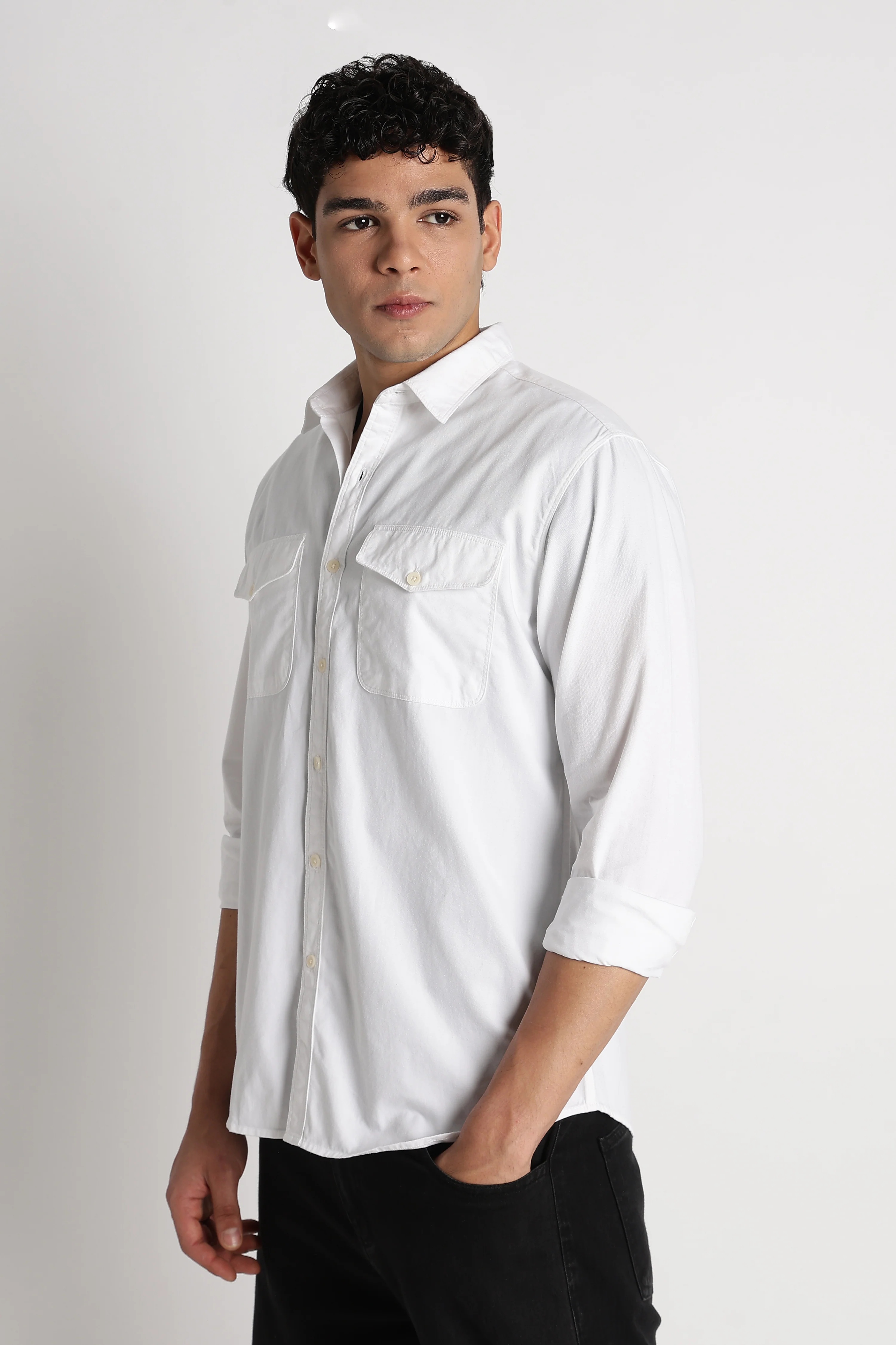 Men Solid Utility Casual Shirt - Image 6