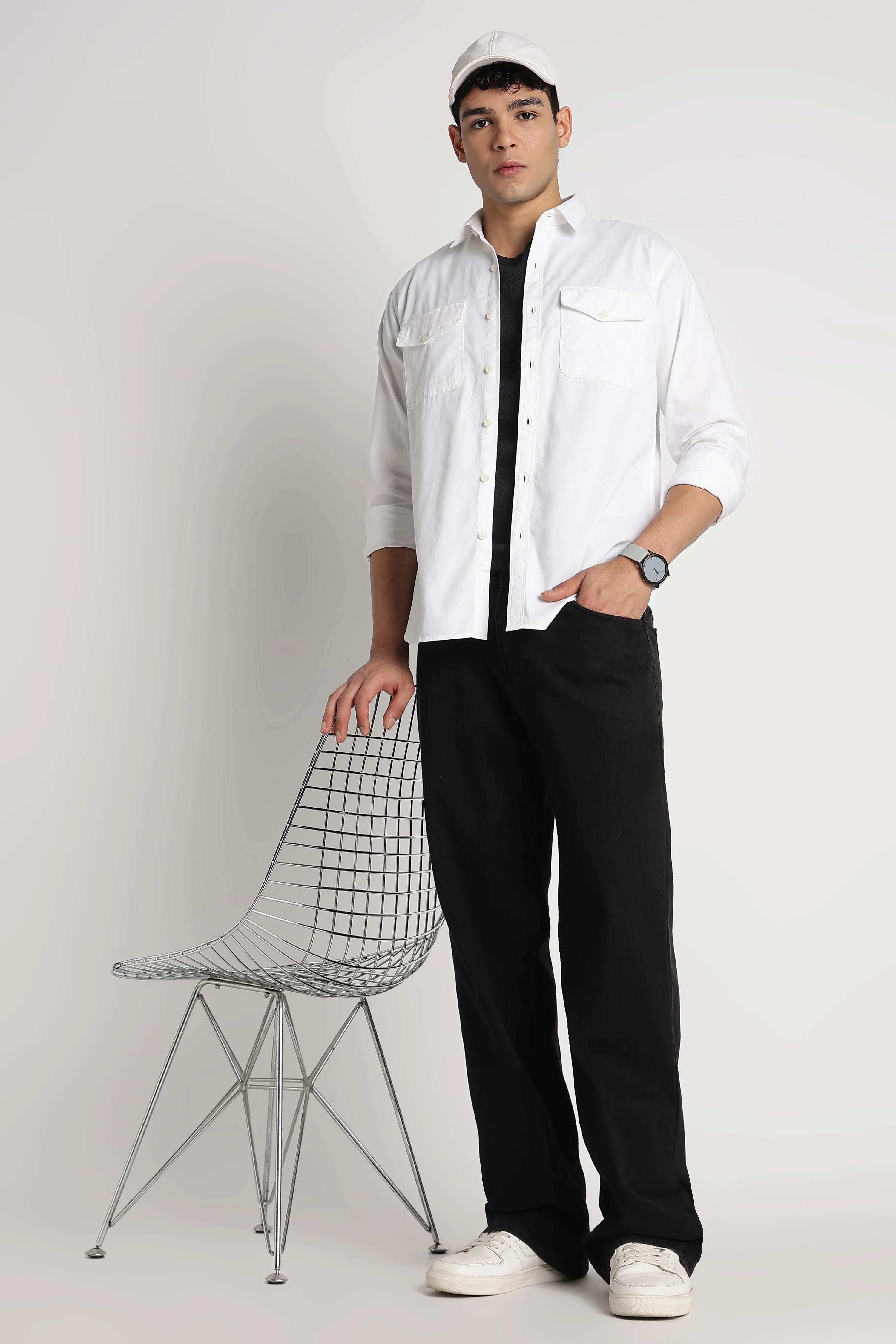 Men Solid Utility Casual Shirt - Image 9
