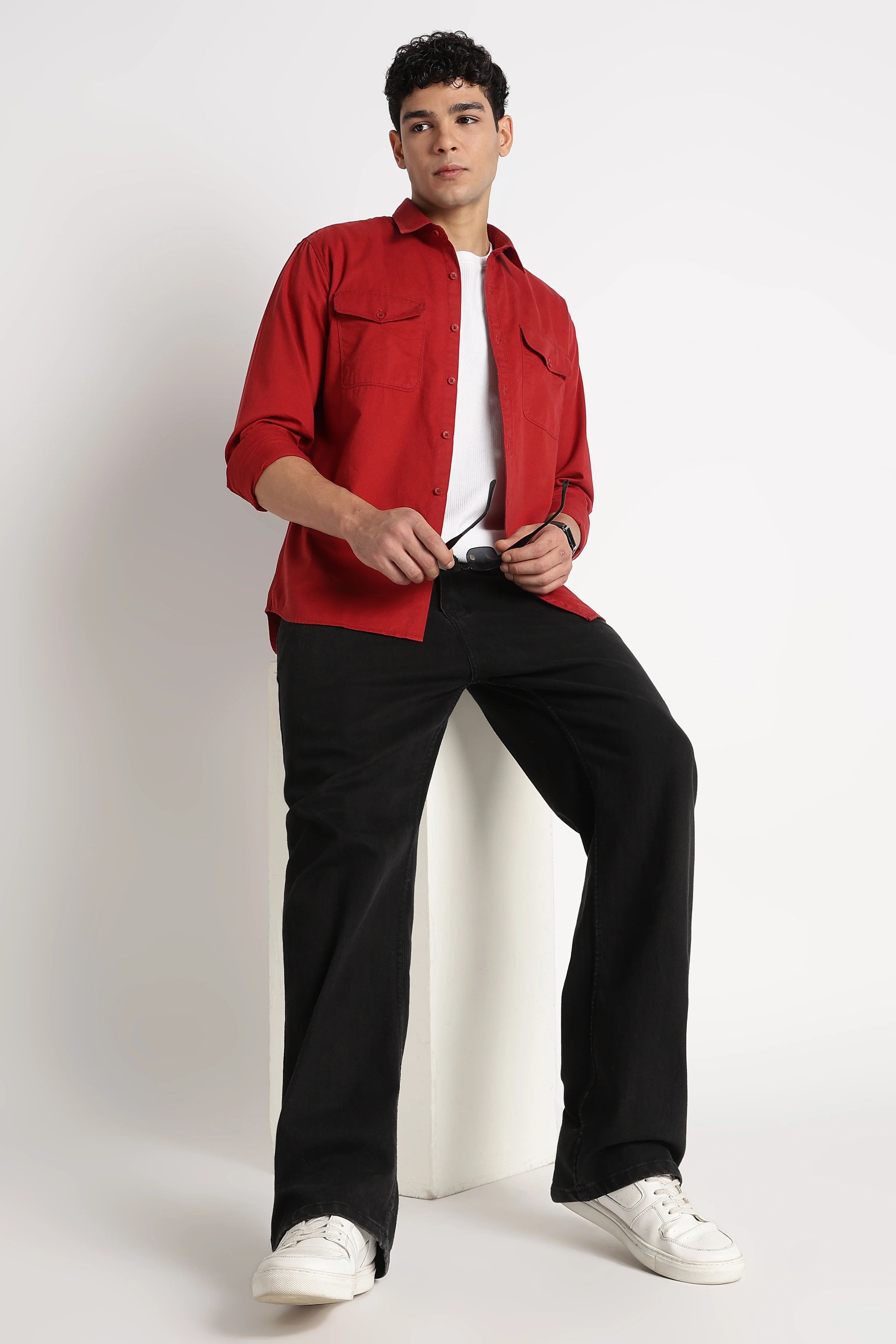 Men Solid Utility Casual Shirt - Image 10