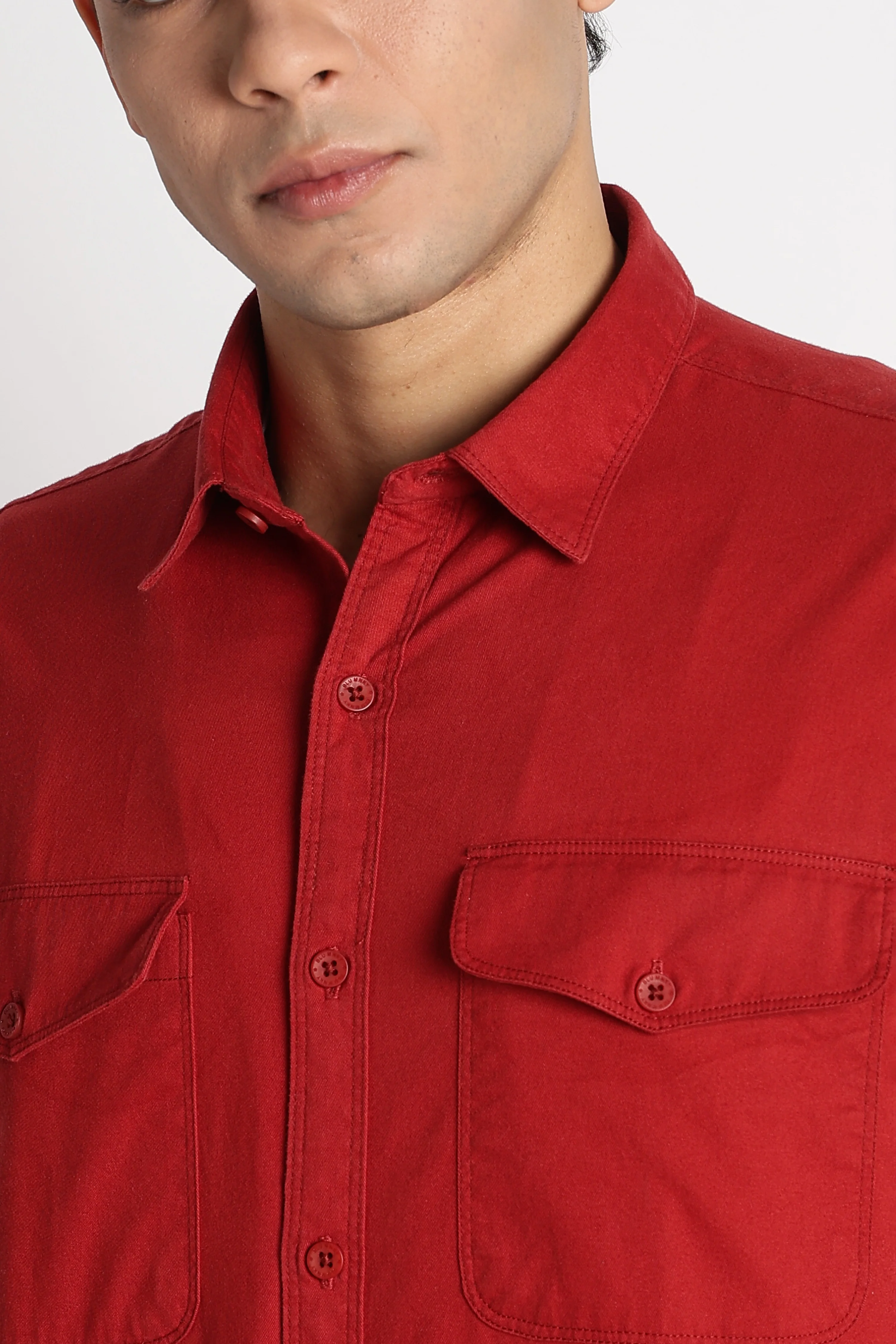 Men Solid Utility Casual Shirt - Image 5