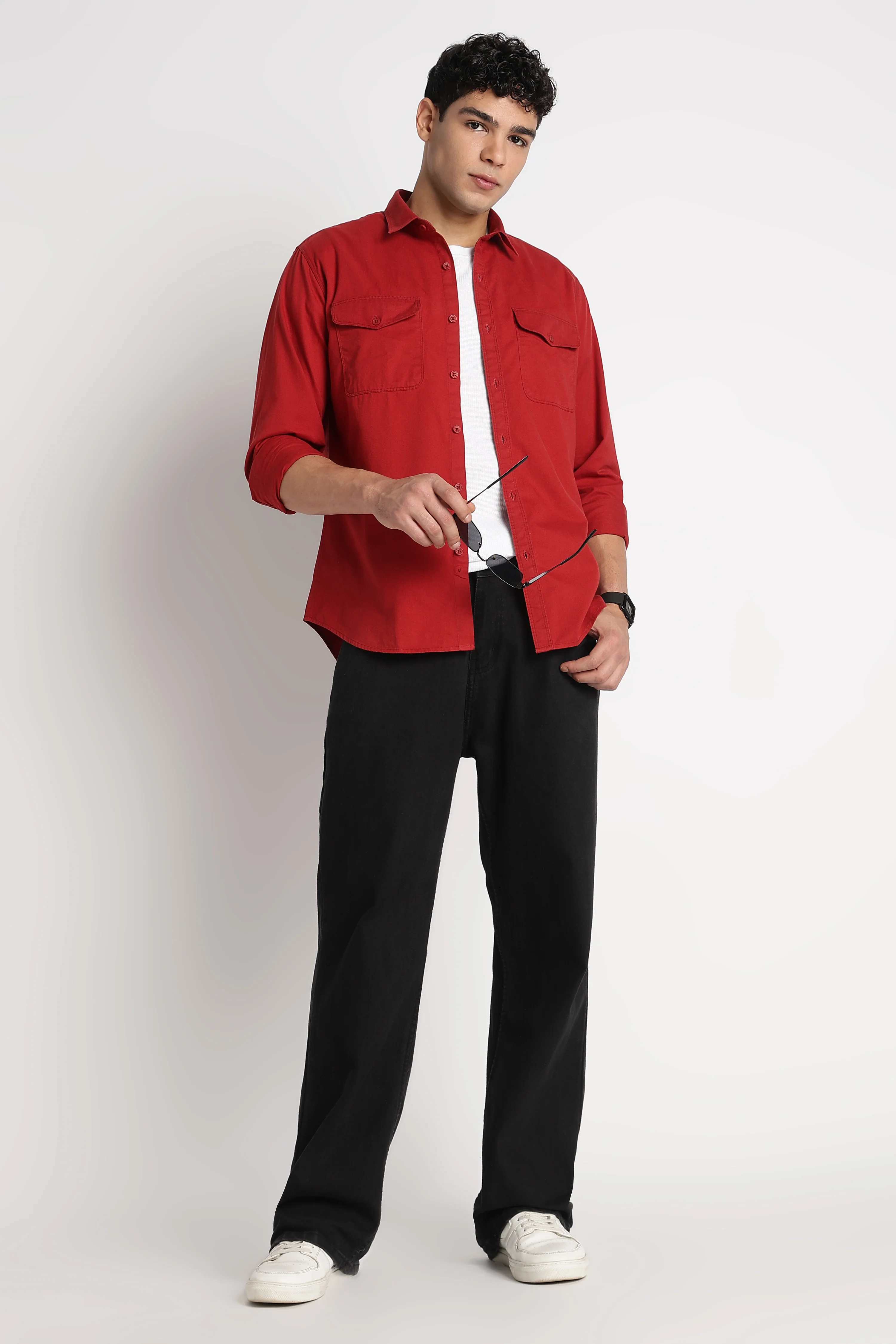 Men Solid Utility Casual Shirt - Image 9