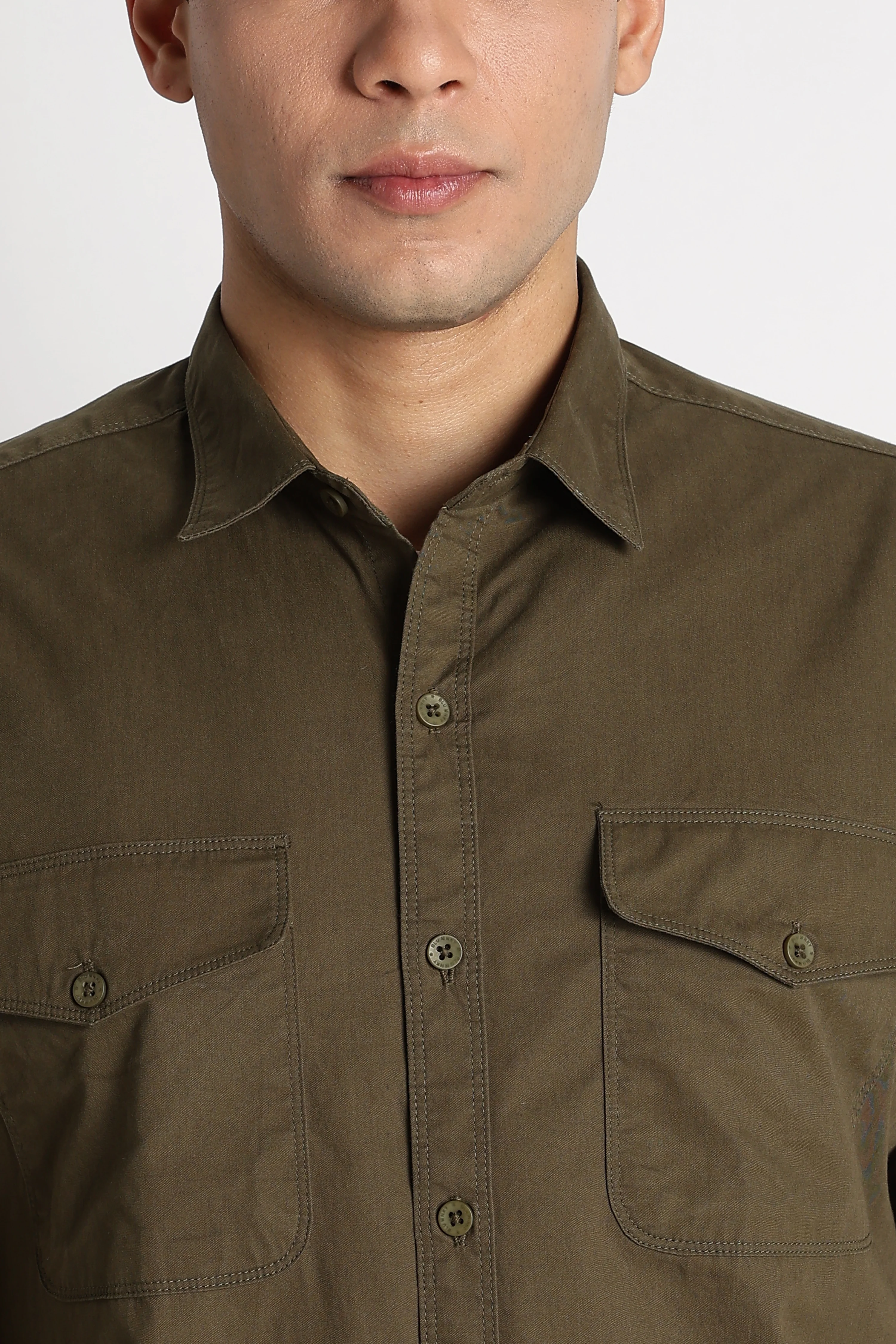 Men Solid Utility Casual Shirt - Image 4