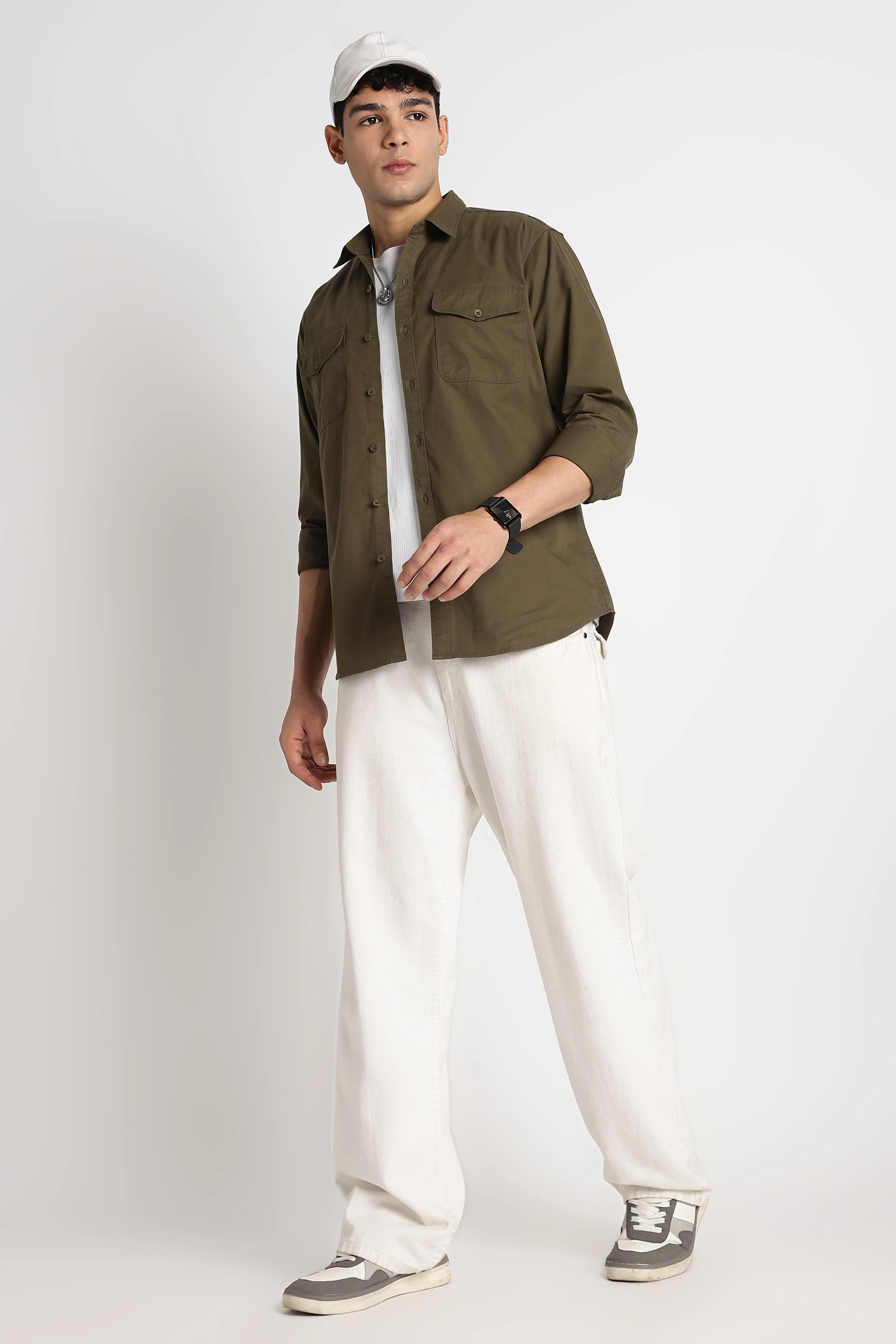 Men Solid Utility Casual Shirt - Image 9