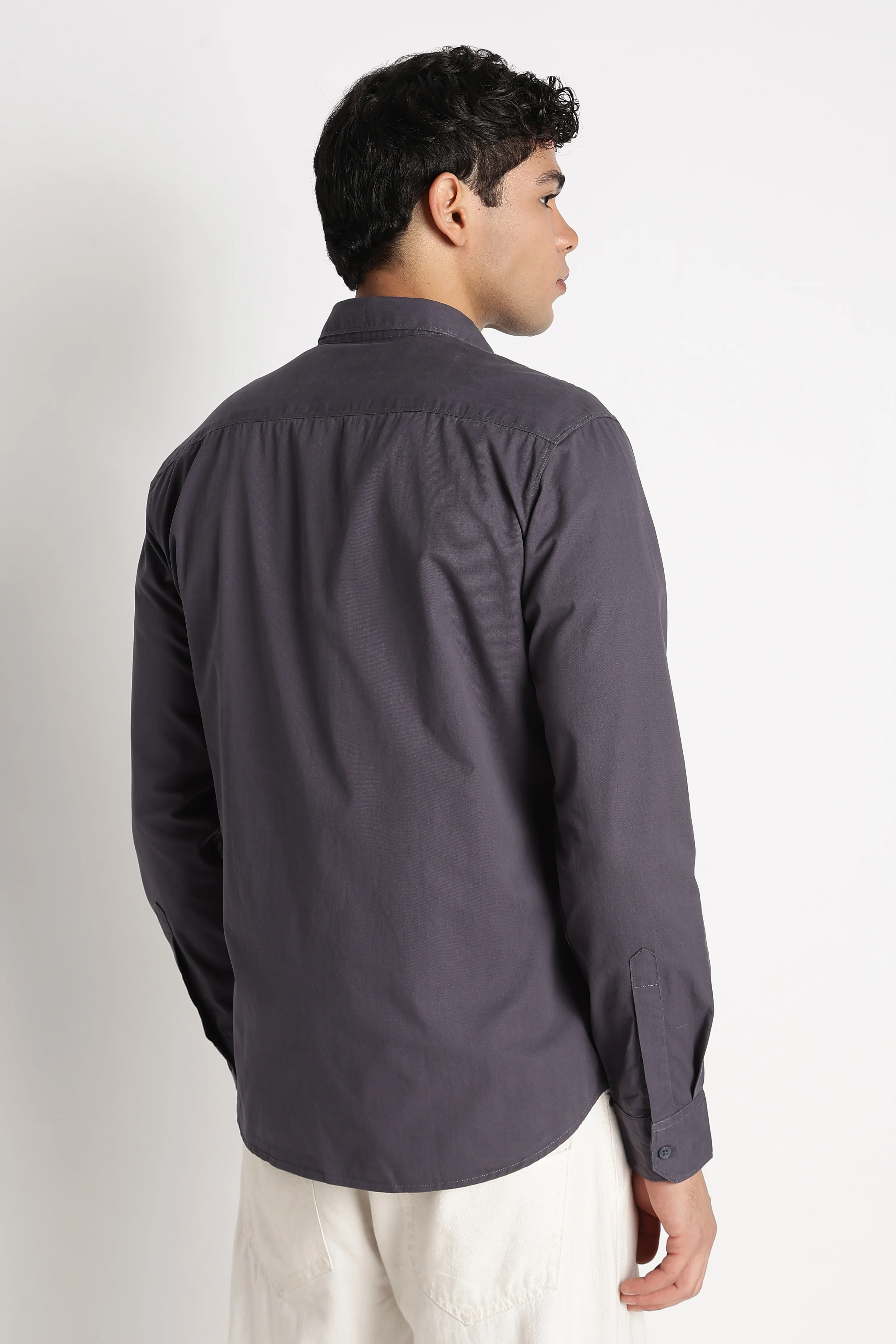Men Solid Utility Casual Shirt - Image 3