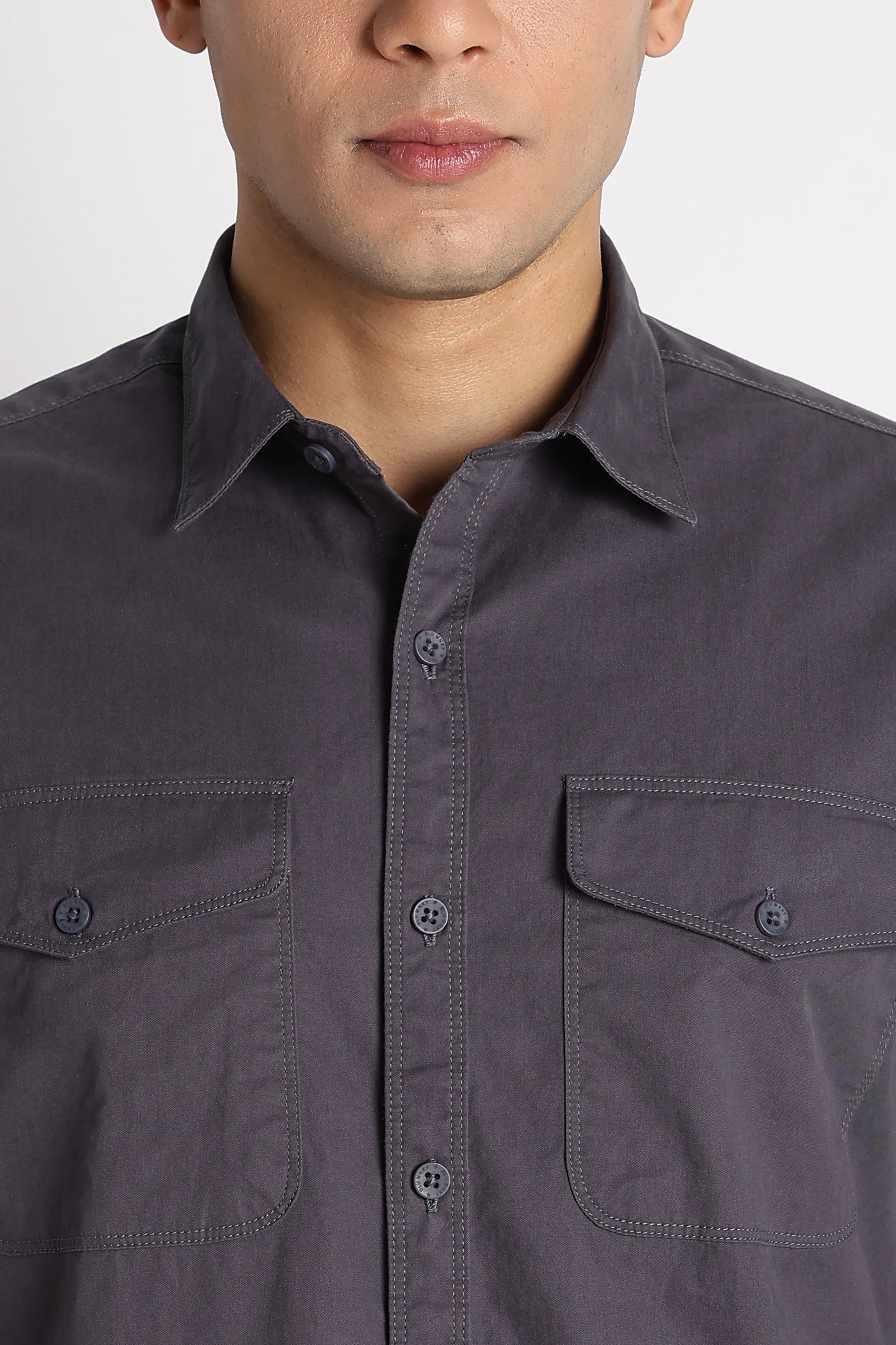 Men Solid Utility Casual Shirt - Image 4