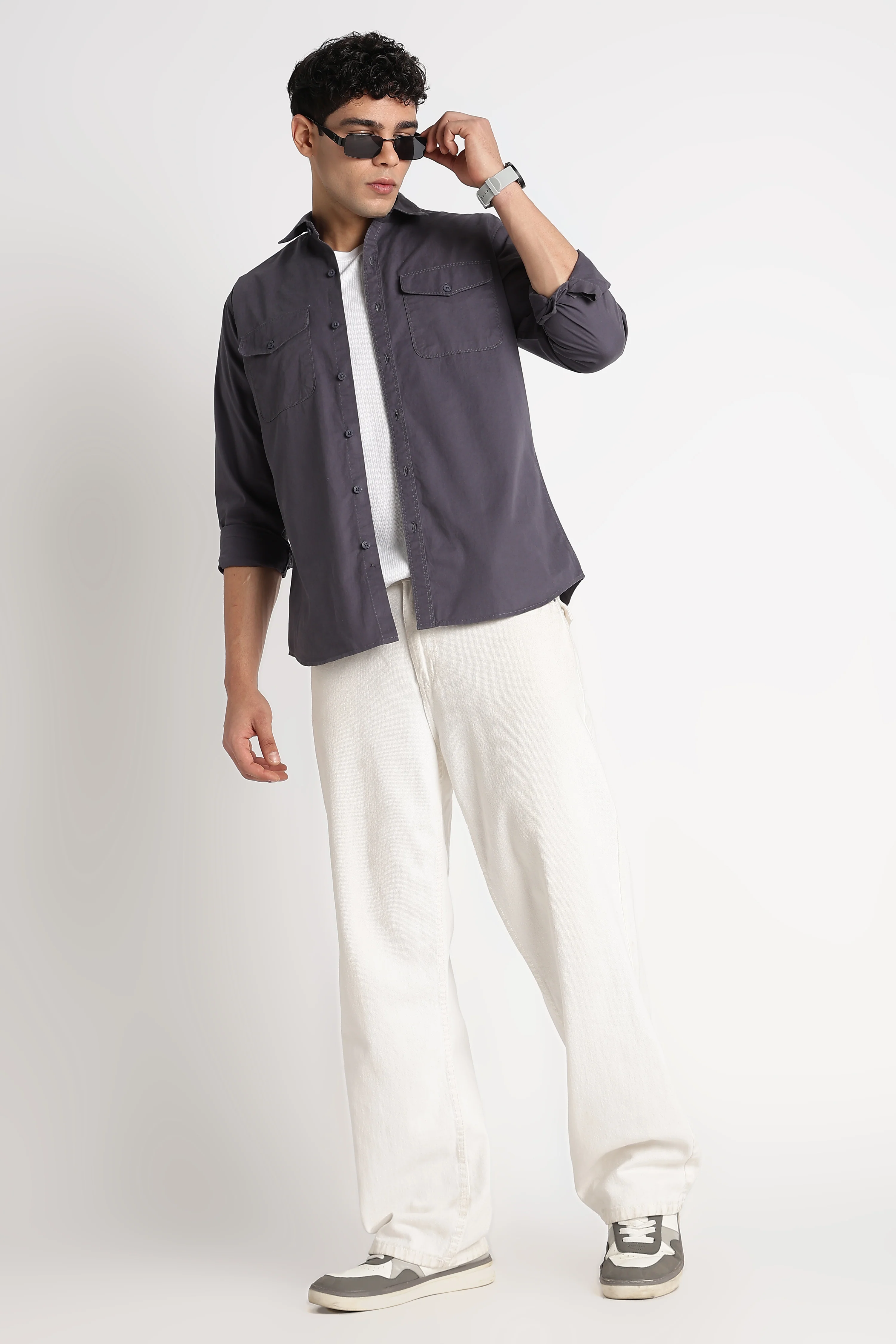 Men Solid Utility Casual Shirt - Image 9