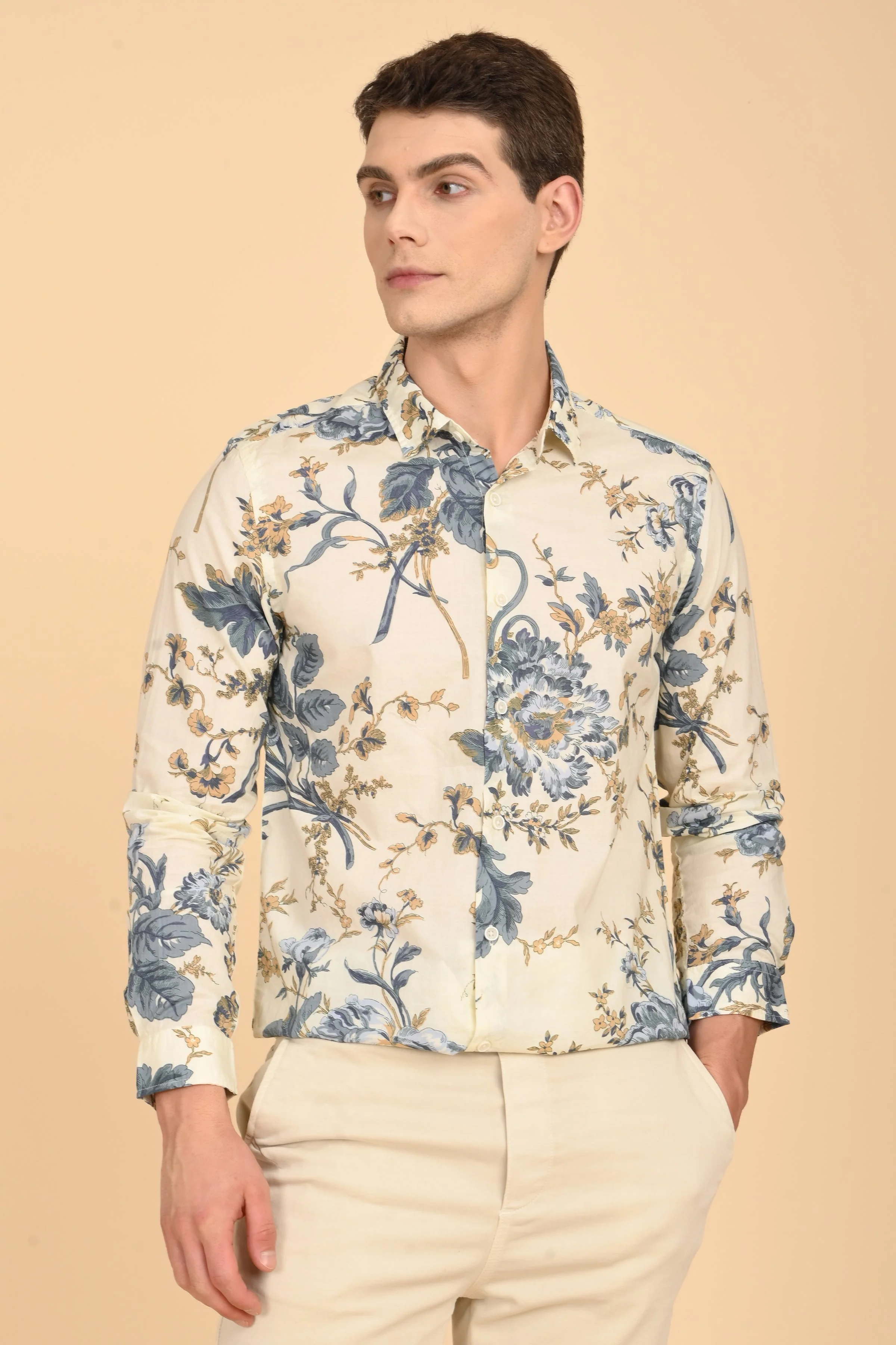 Men Stanley Cotton Digital Printed Shirt Lemon - Image 4
