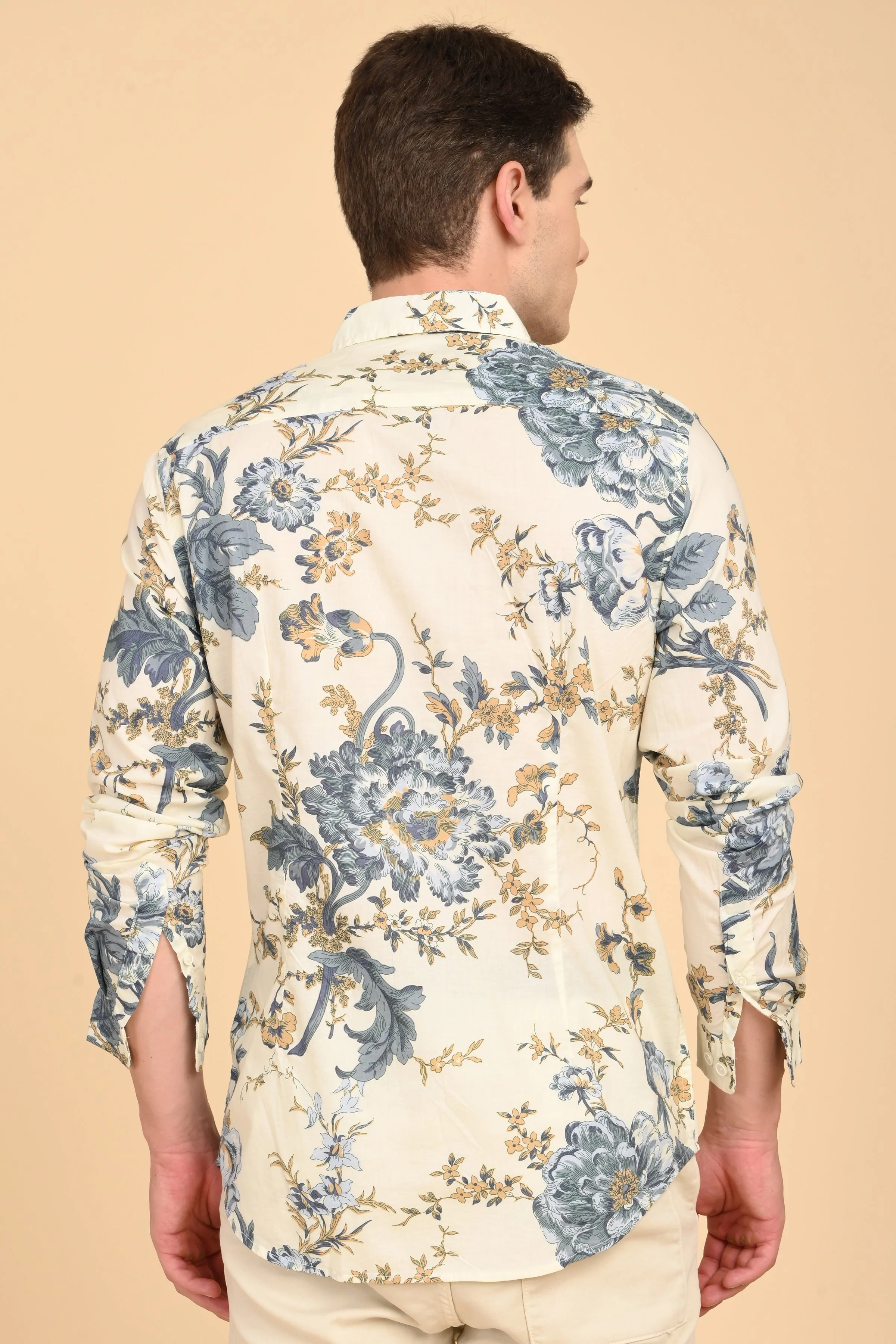 Men Stanley Cotton Digital Printed Shirt Lemon - Image 7