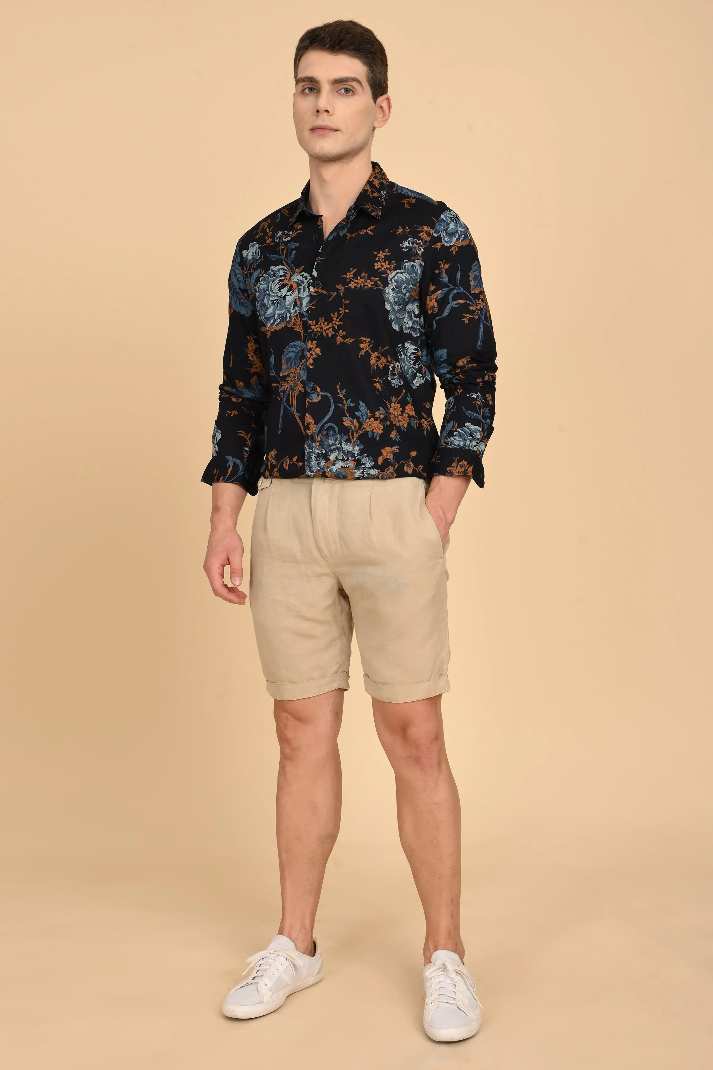 Men Stanley Cotton Digital Printed Shirt Navy - Image 5