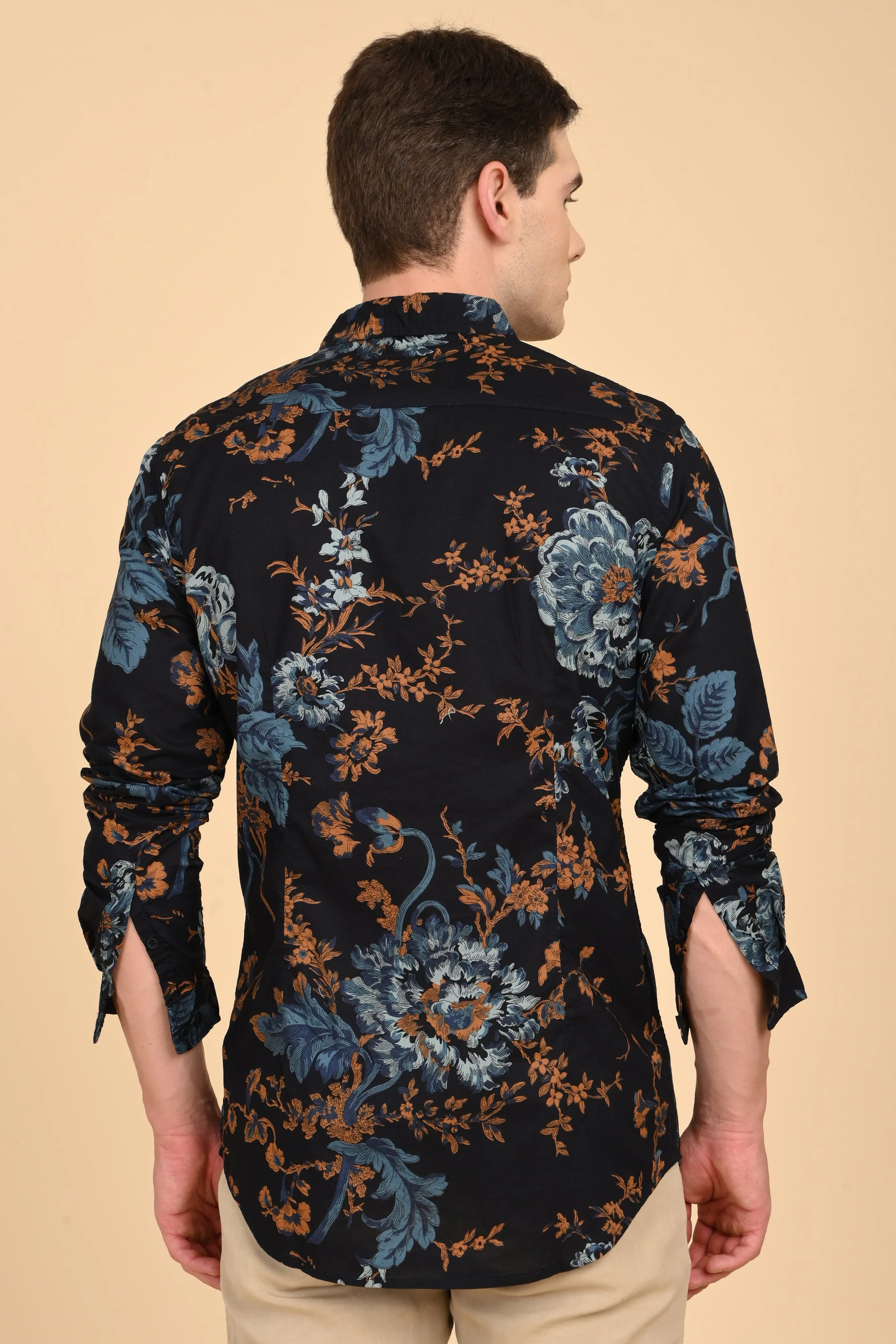 Men Stanley Cotton Digital Printed Shirt Navy - Image 7