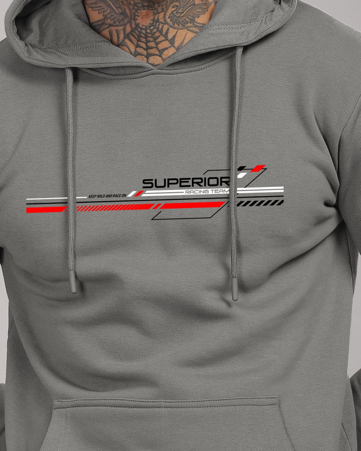 Men Grey Long Lasting Printed Hoodie - Image 5