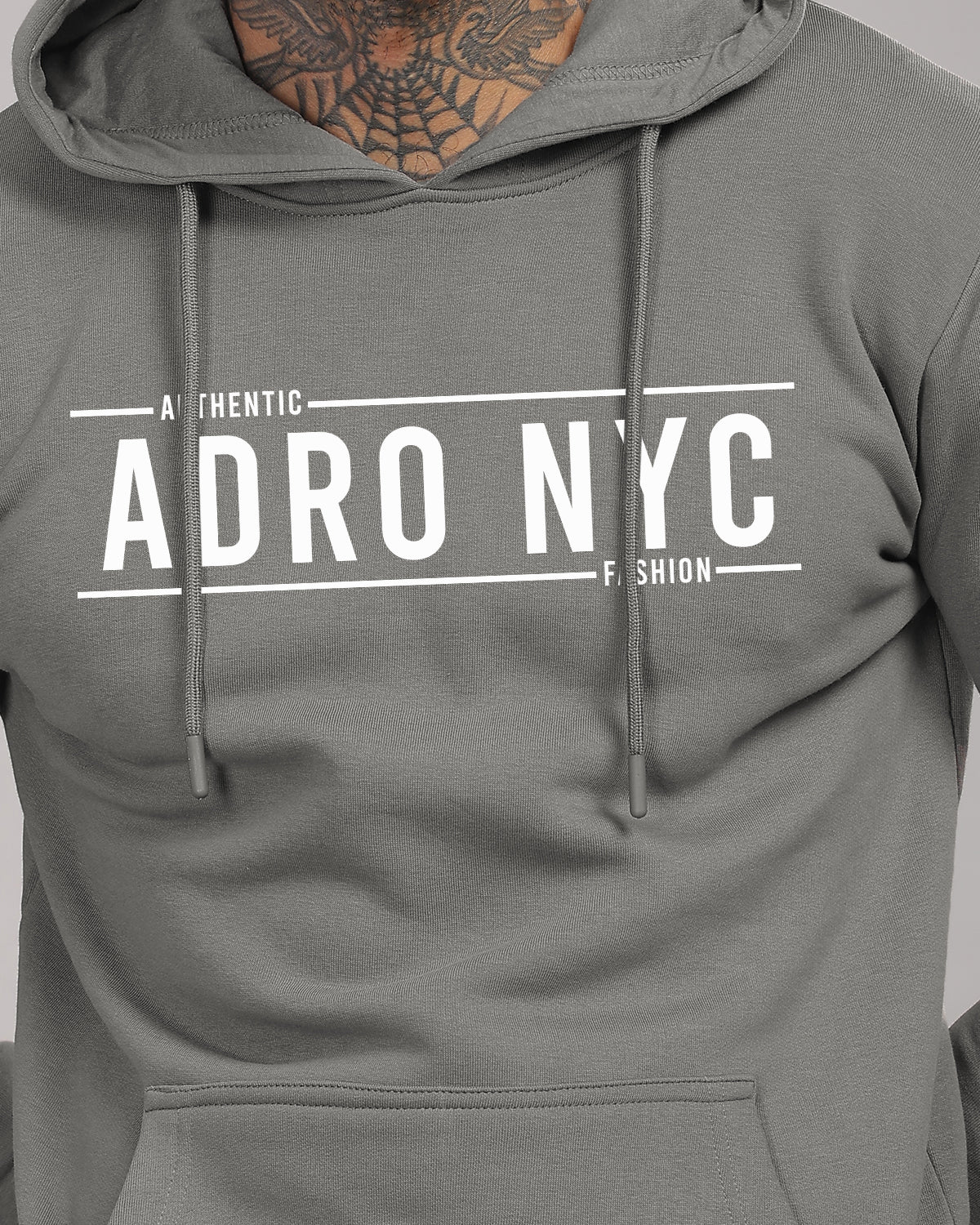 Men Steel Grey Printed Hoodie - Image 5