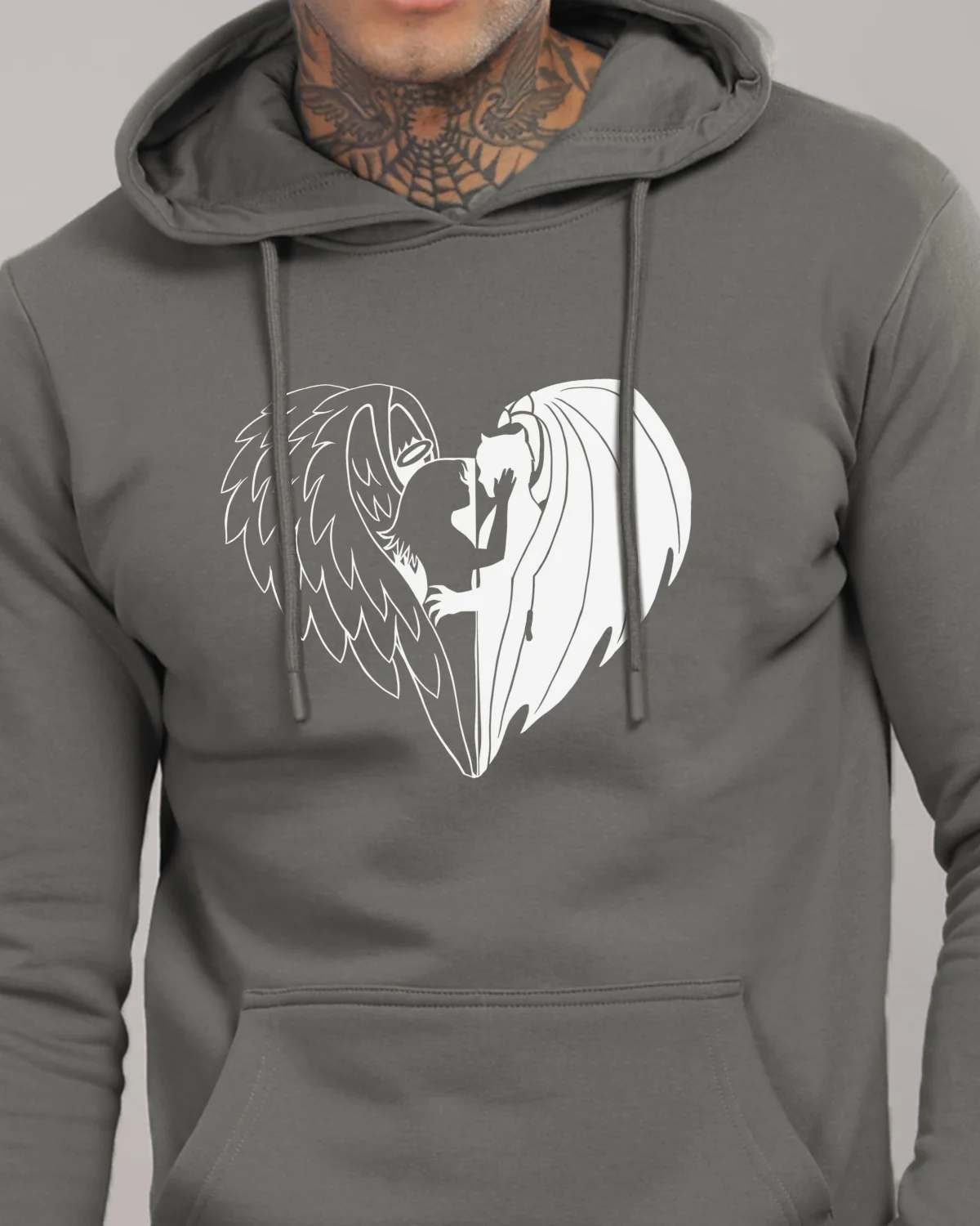 Men Steel Grey Printed Hoodie - Image 4