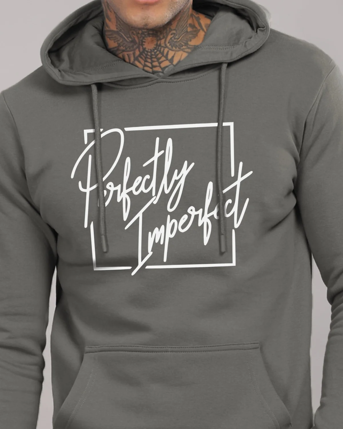 Men Steel Grey Printed Hoodie - Image 3