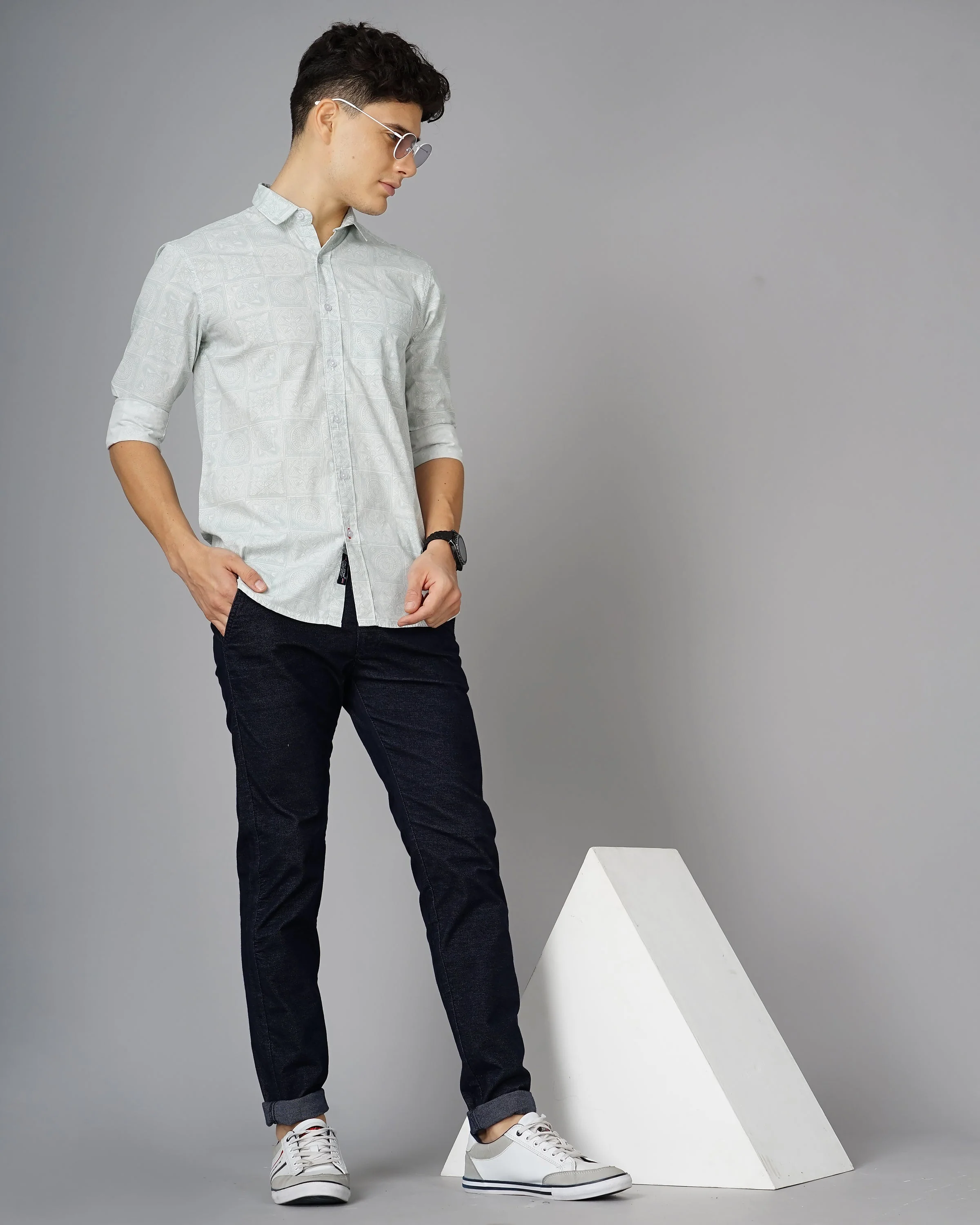 Men Stella Blue Checks Shirt - Image 6