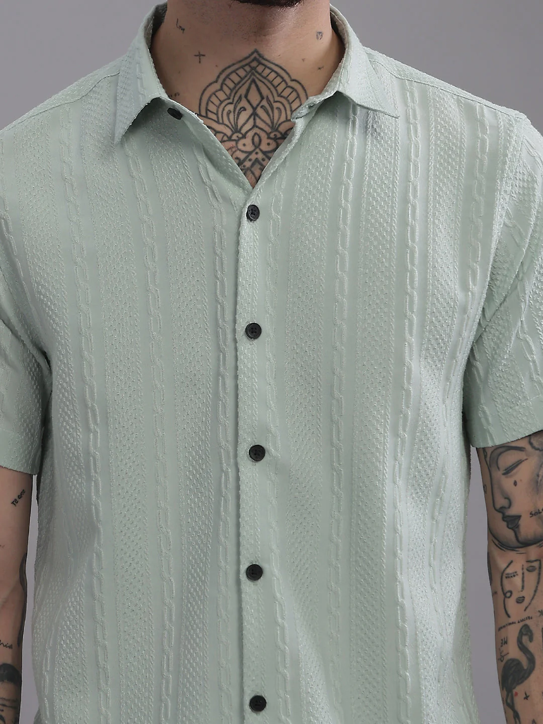 Men Streak Pink Shirt - Image 6