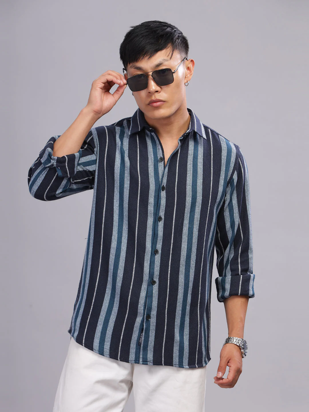 Men Streak Pink Shirt - Image 7