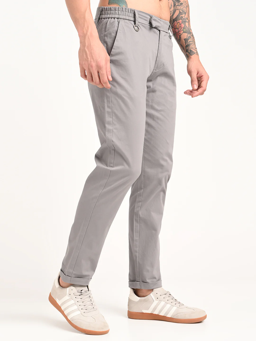 Men Stretch Trousers with Utility Pockets - Image 5