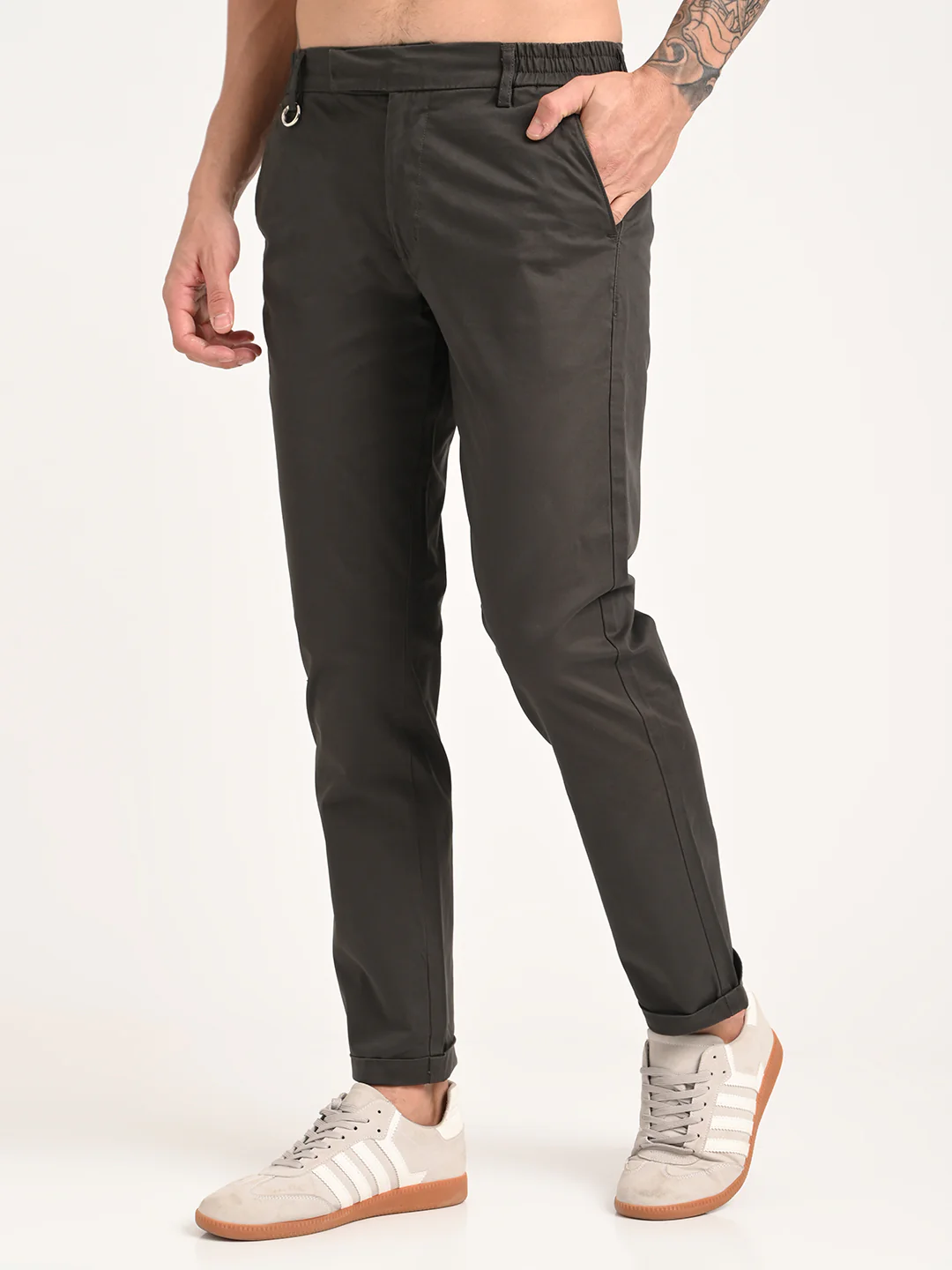 Men Stretch Trousers with Utility Pockets - Image 4