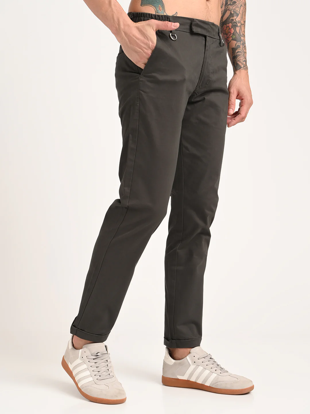 Men Stretch Trousers with Utility Pockets - Image 5