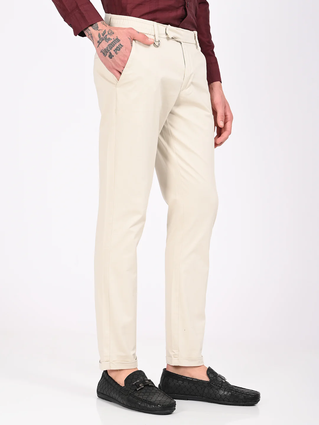Men Stretch Trousers with Utility Pockets - Image 5