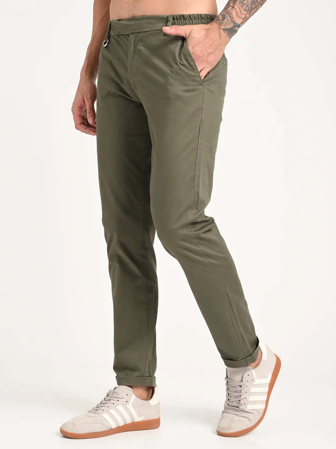 Men Stretch Trousers with Utility Pockets - Image 4